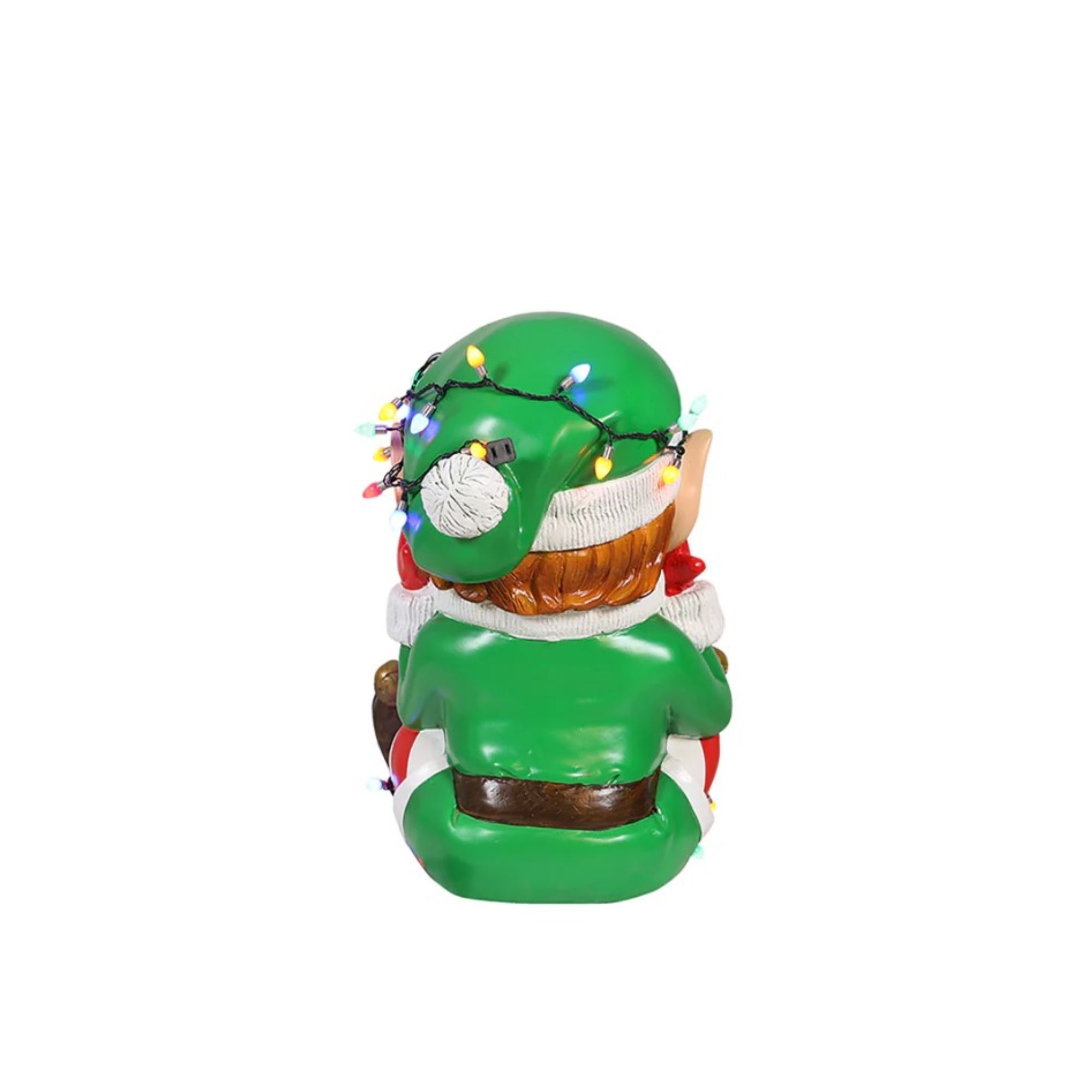 Garden Elements Fiberglass Elf Boy Playing with Lights Figurine - Thumbnail 4