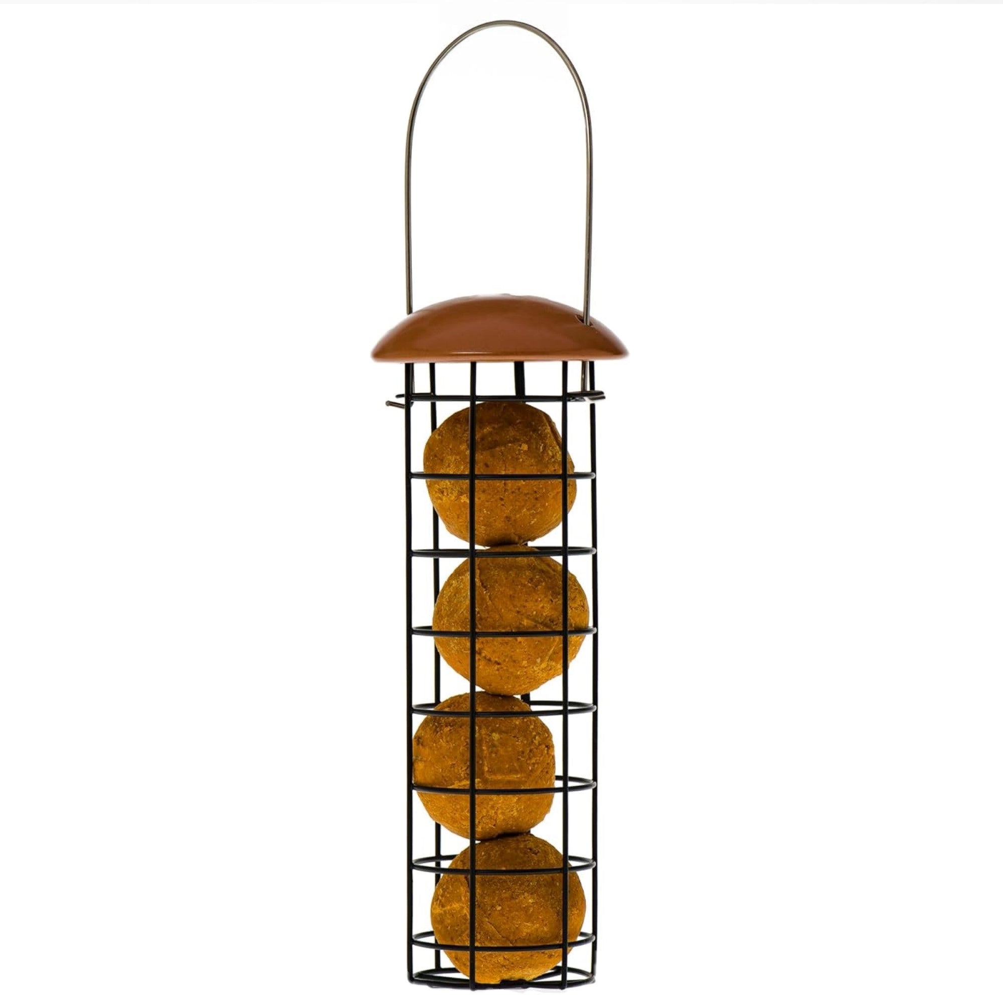 C&S Suet Ball Bird Feeder — Durable Outdoor Feeder, Copper Roof — Holds 4 Suet Balls