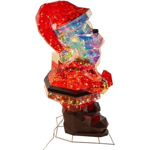 Kurt Adler Indoor/Outdoor Iridescent Light Up Santa Decoration, 150 Warm White Lights, 30"
