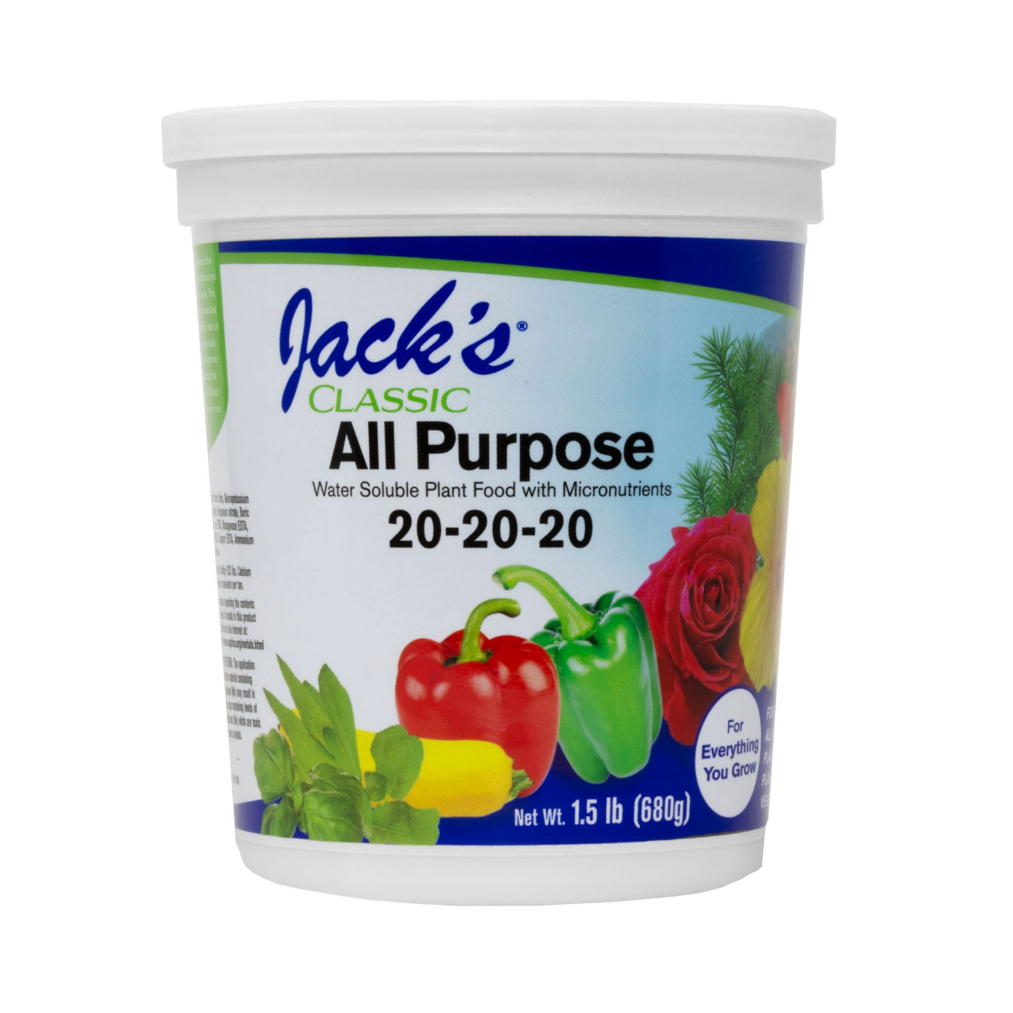 JR Peters Jack's Classic Water Soluble All Purpose Fertilizer, 20-20-20