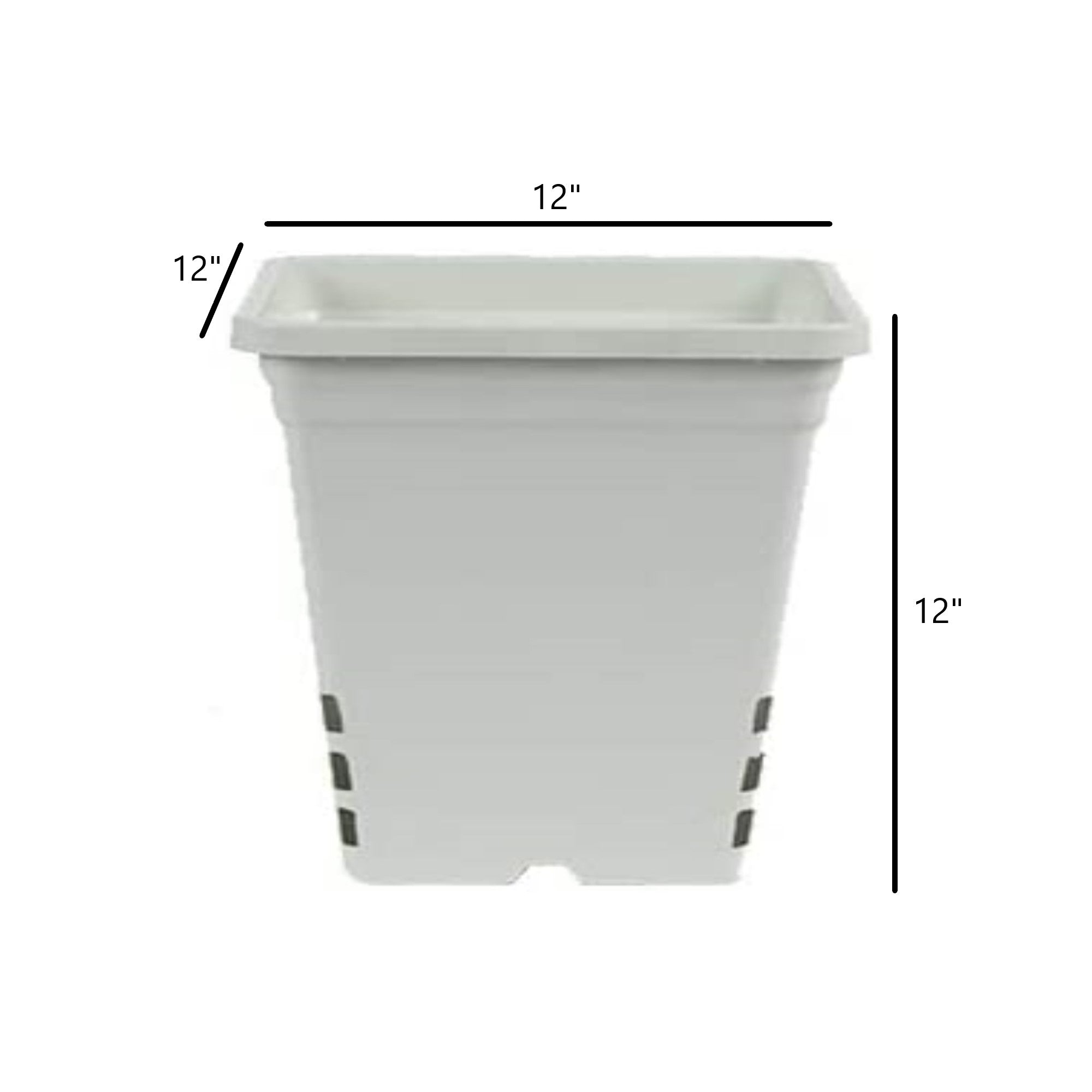 SunPack Food Grade & BPA Free, UV Resistant, Square Pot, White 12" H