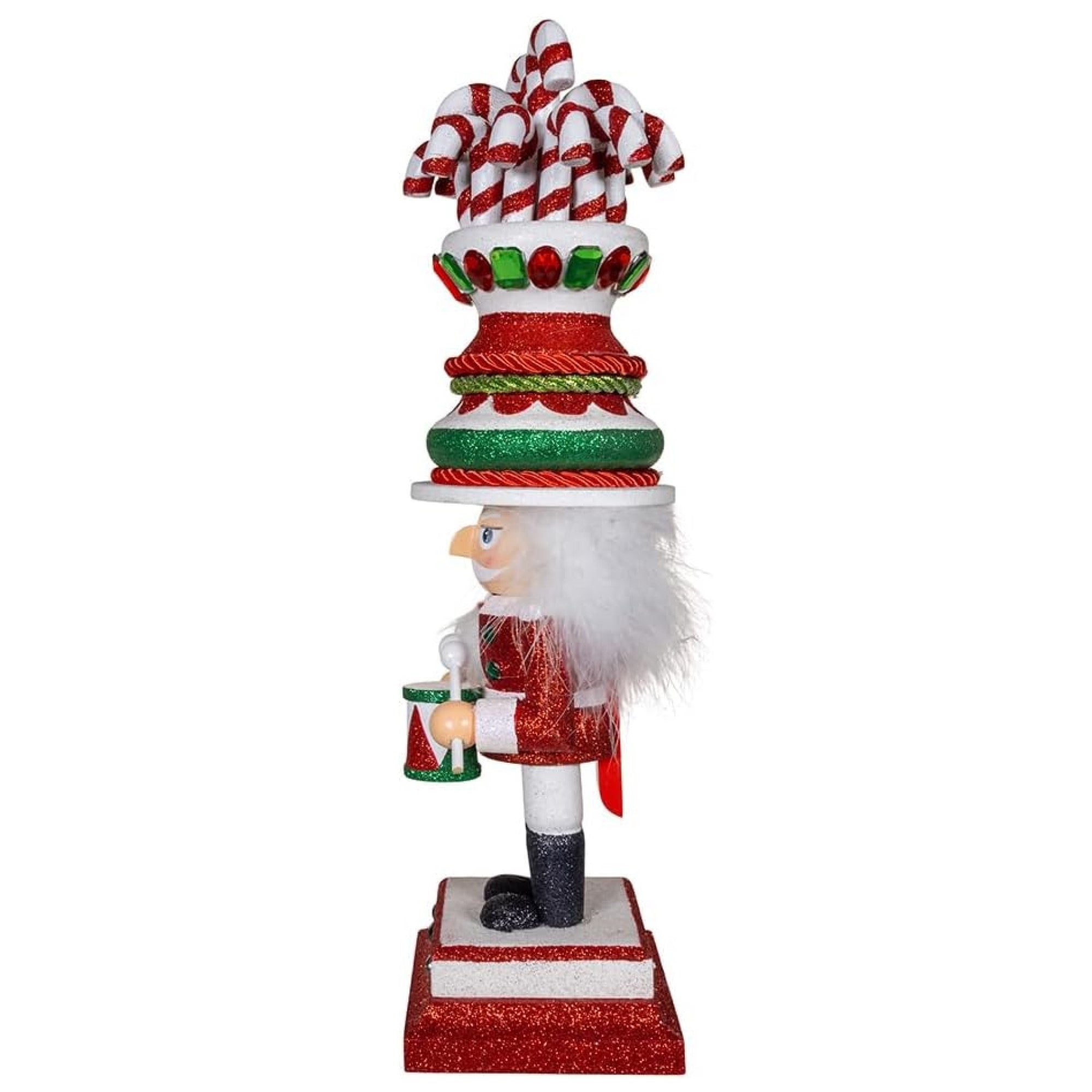 Kurt Adler Hollywood Nutcrackers Collection, Candy Cane Hat Soldier, 16"