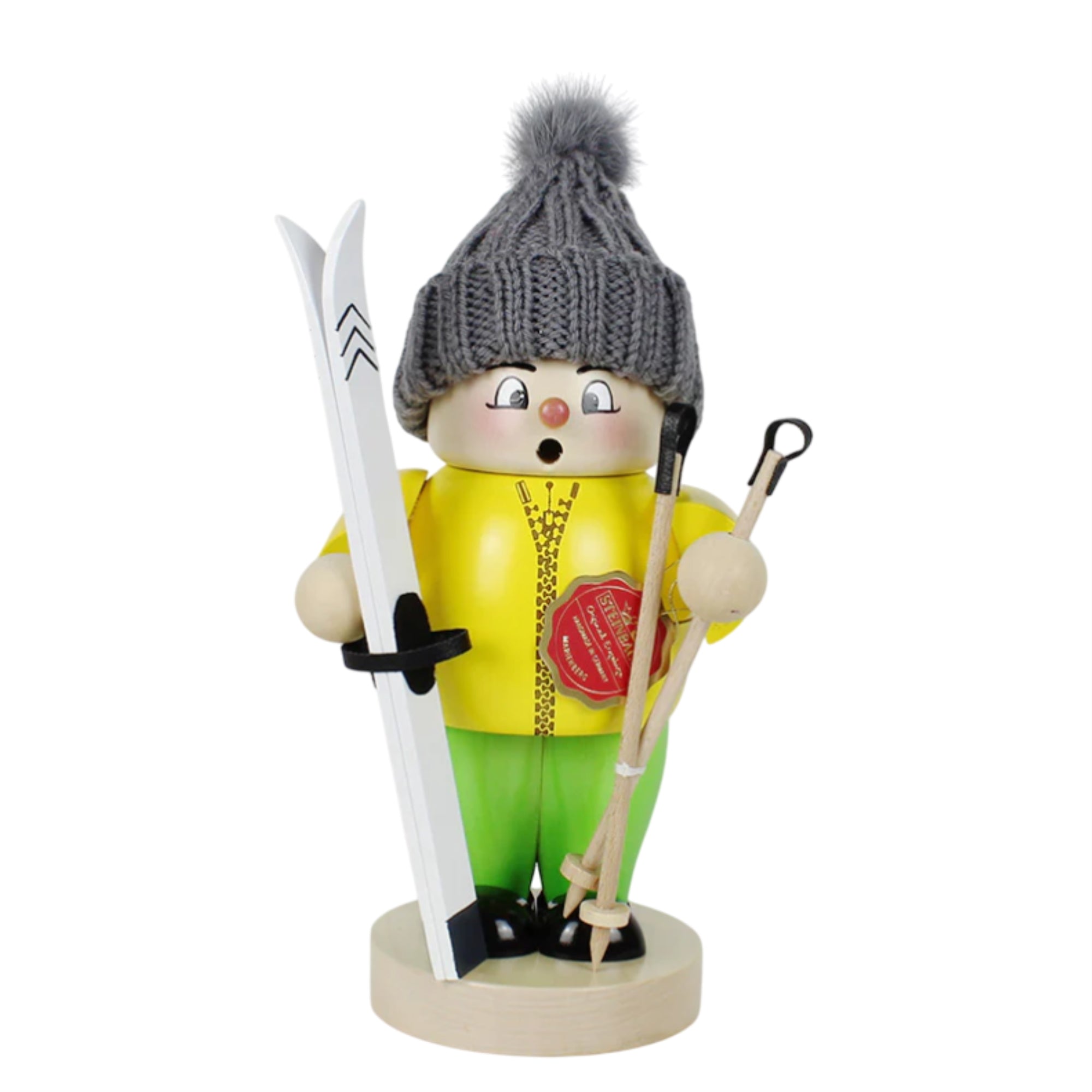 Steinbach Wooden Big Smoker Ski Boy Nutcracker, 10in