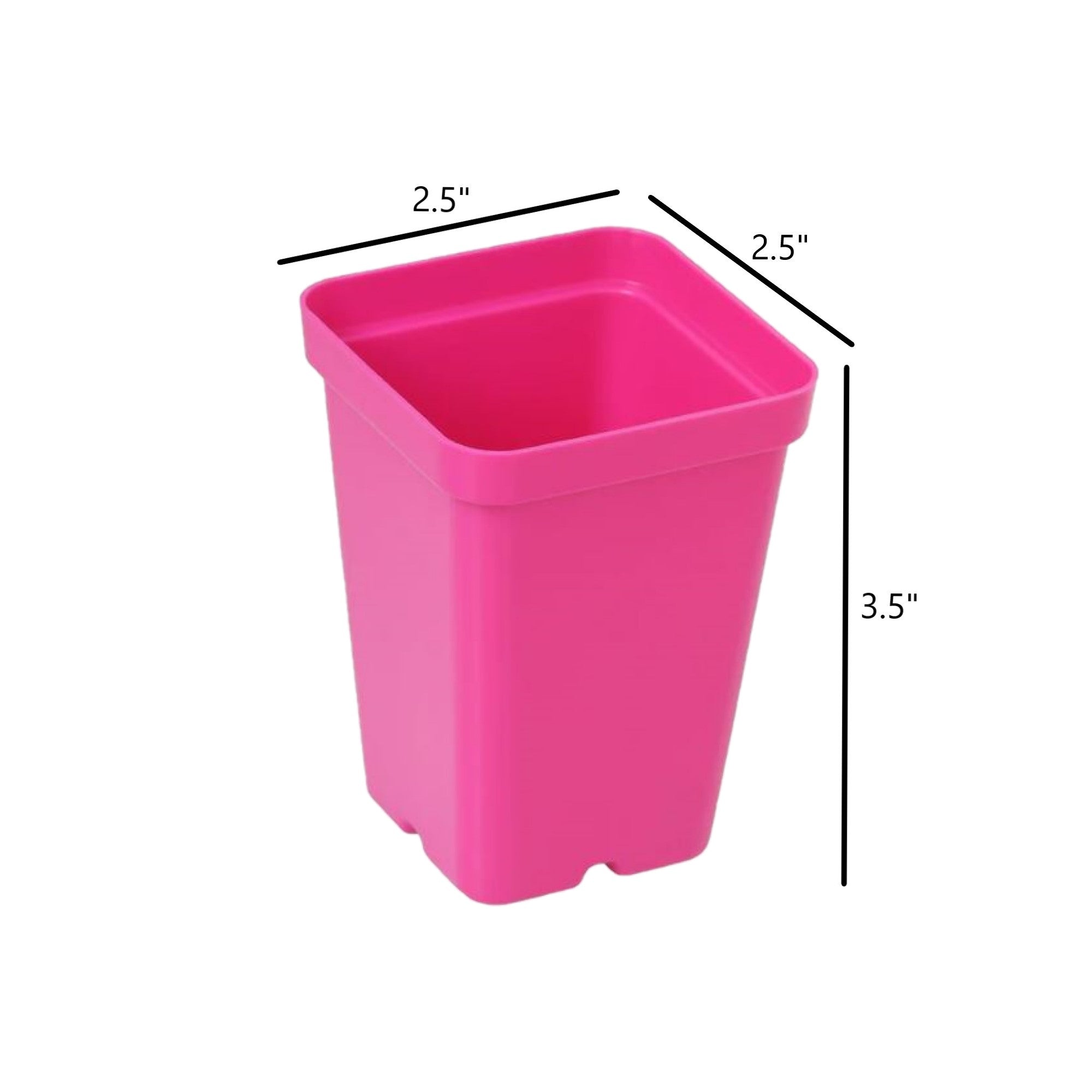 SUNPACK 2.5" Square Seedling Pots for Indoor Gardening, Mixed Colors (Pack of 6)