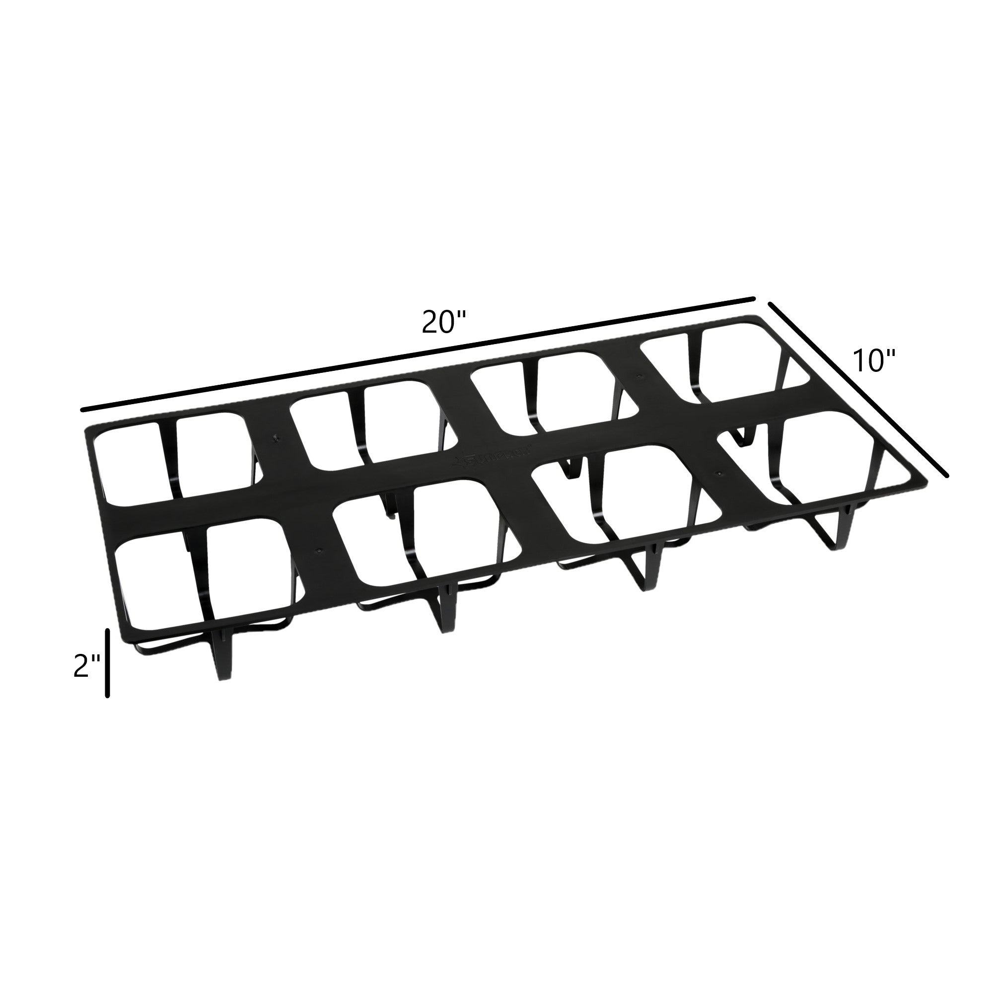 SUNPACK 10" x 20" Heavy Duty 8-Cell Insert Tray for 5" Pots, Black, 2"
