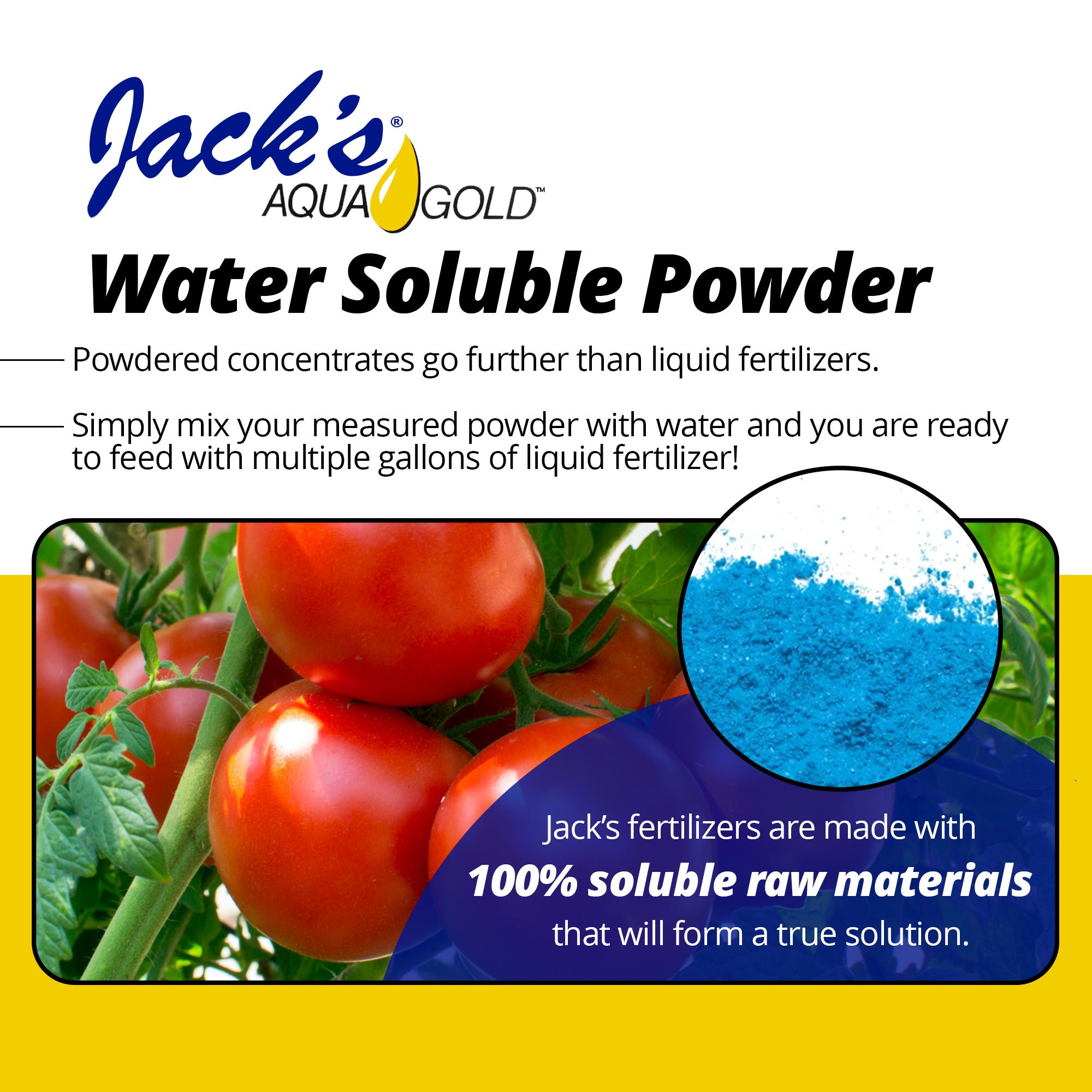 Jack's Aquagold Finisher 7-15-30 Hydroponic Fertilizer Powder for Liquid Feed Systems, 25 Pound Bag