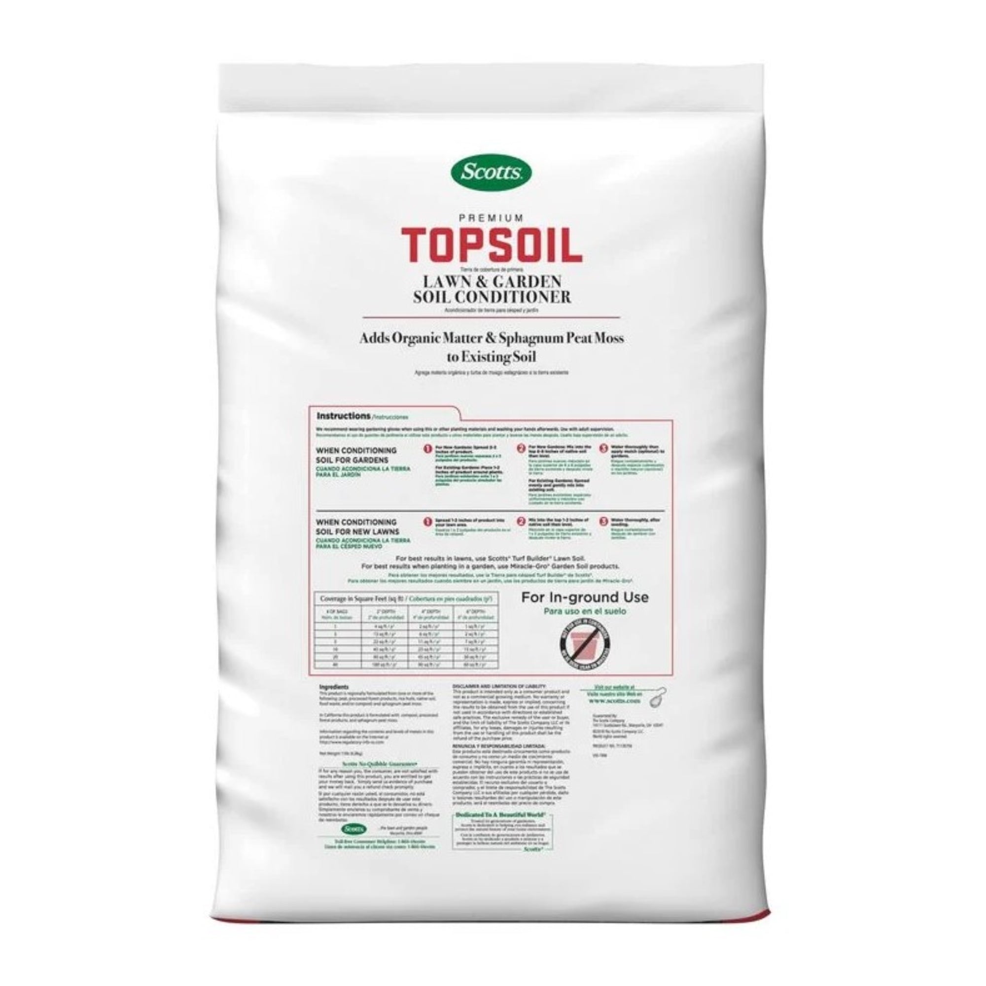 Scotts Premium Topsoil, Lawn and Garden Soil Conditioner, 0.75 cu ft