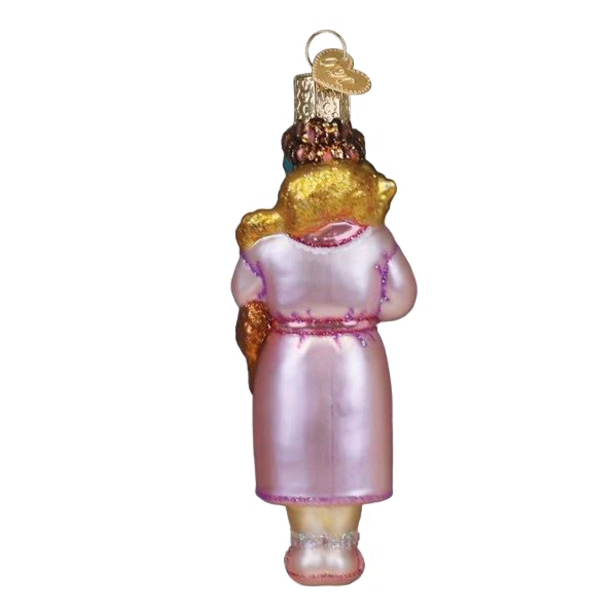 Old World Christmas Blown Glass Ornament for Christmas Tree, Cat Lady