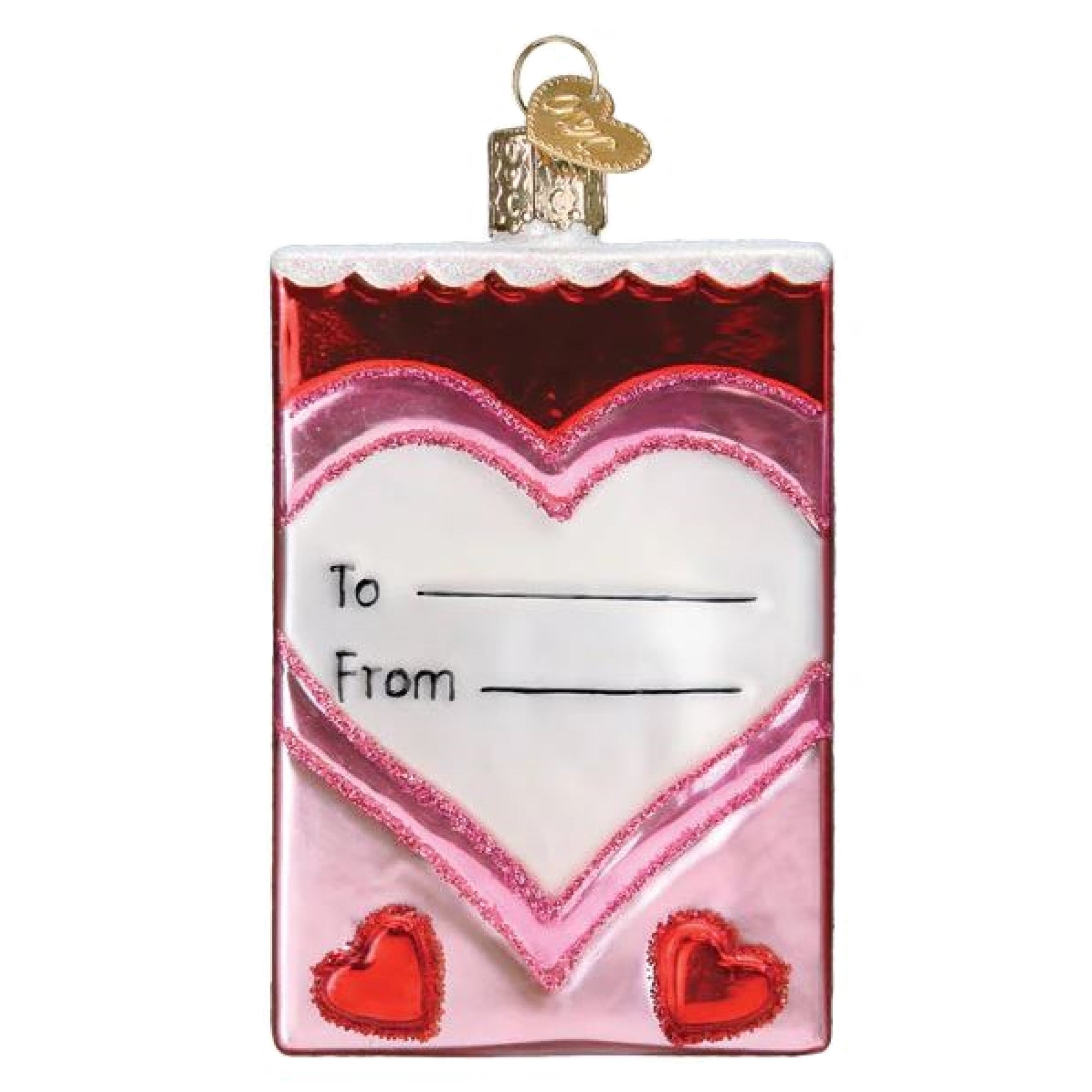 Old World Christmas Blown Glass Ornament for Christmas Tree, Conversation Candy Hearts