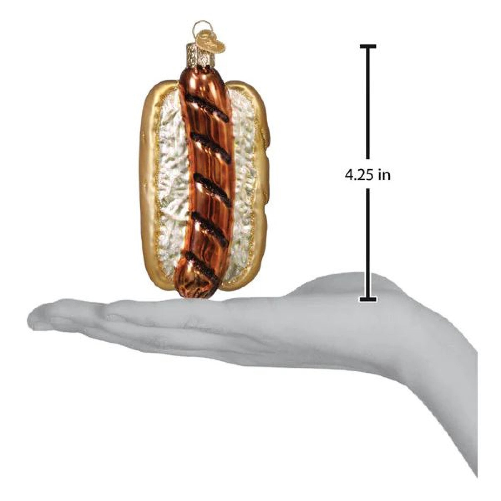 Old World Christmas Blown Glass Ornament for Christmas Tree, Bratwurst Sandwich
