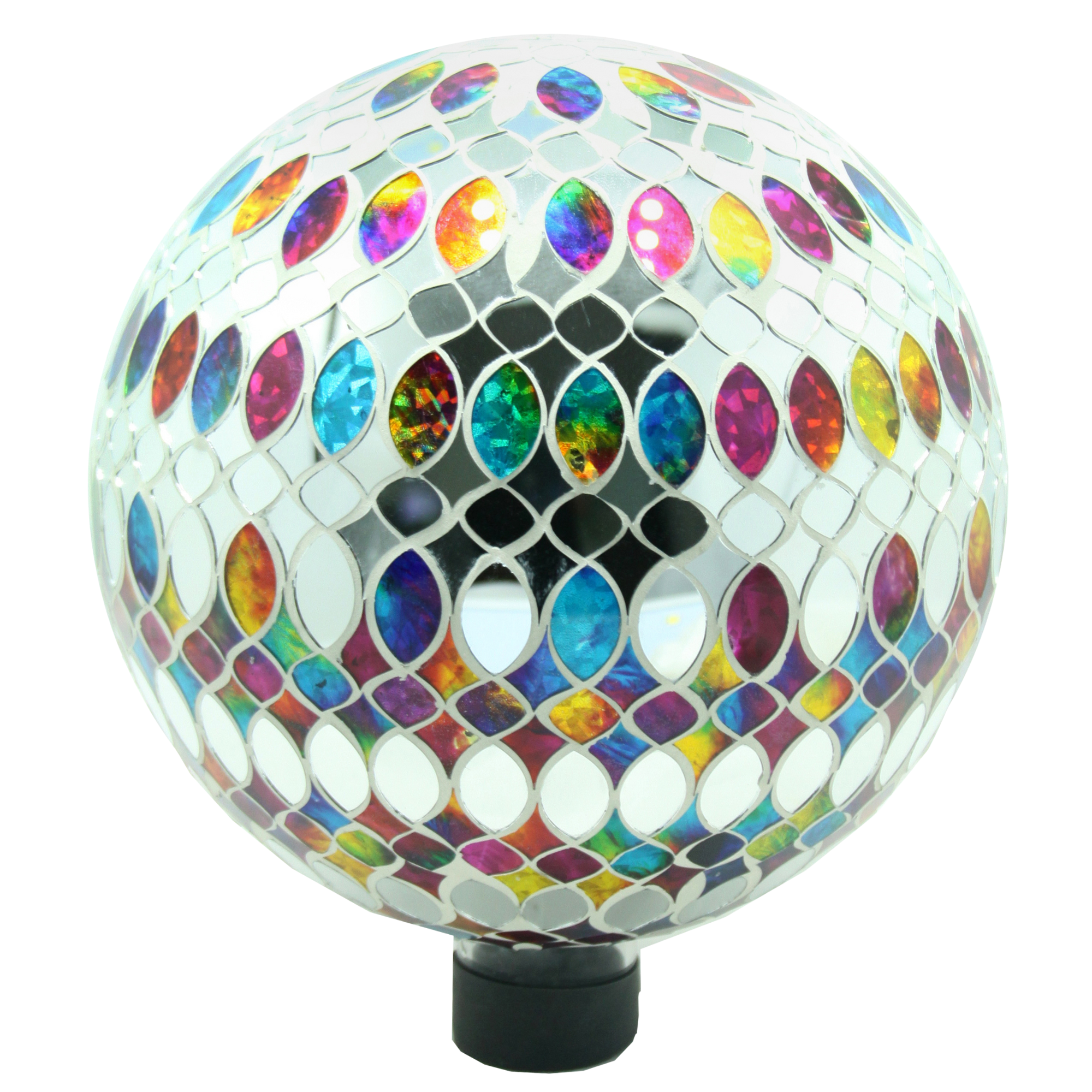 Very Cool Stuff Mosaic Glass Gazing Globe with Hanging Chain, Bling Multi-Shape Tile, 10in