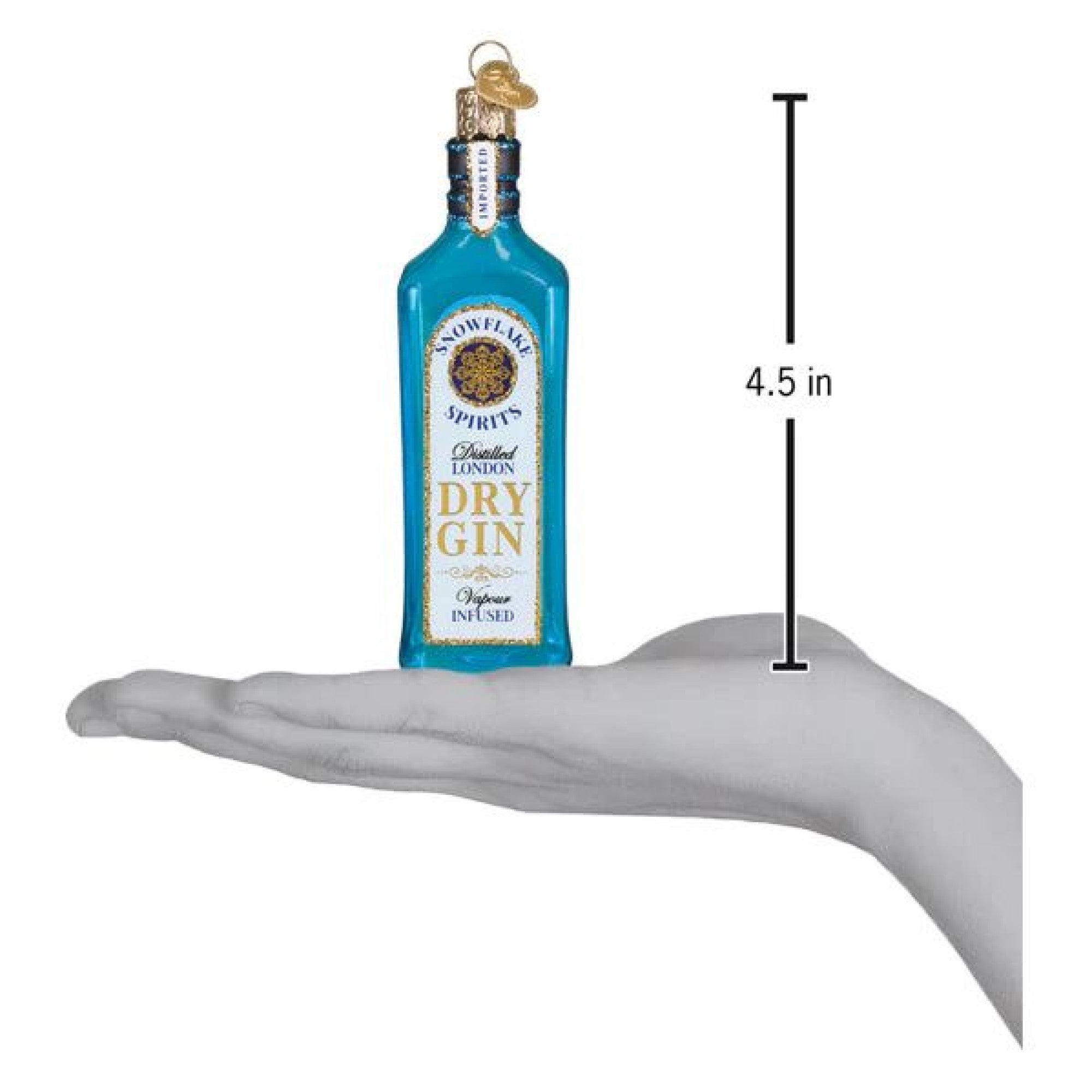 Old World Christmas Blown Glass Ornament for Christmas Tree, Gin Bottle