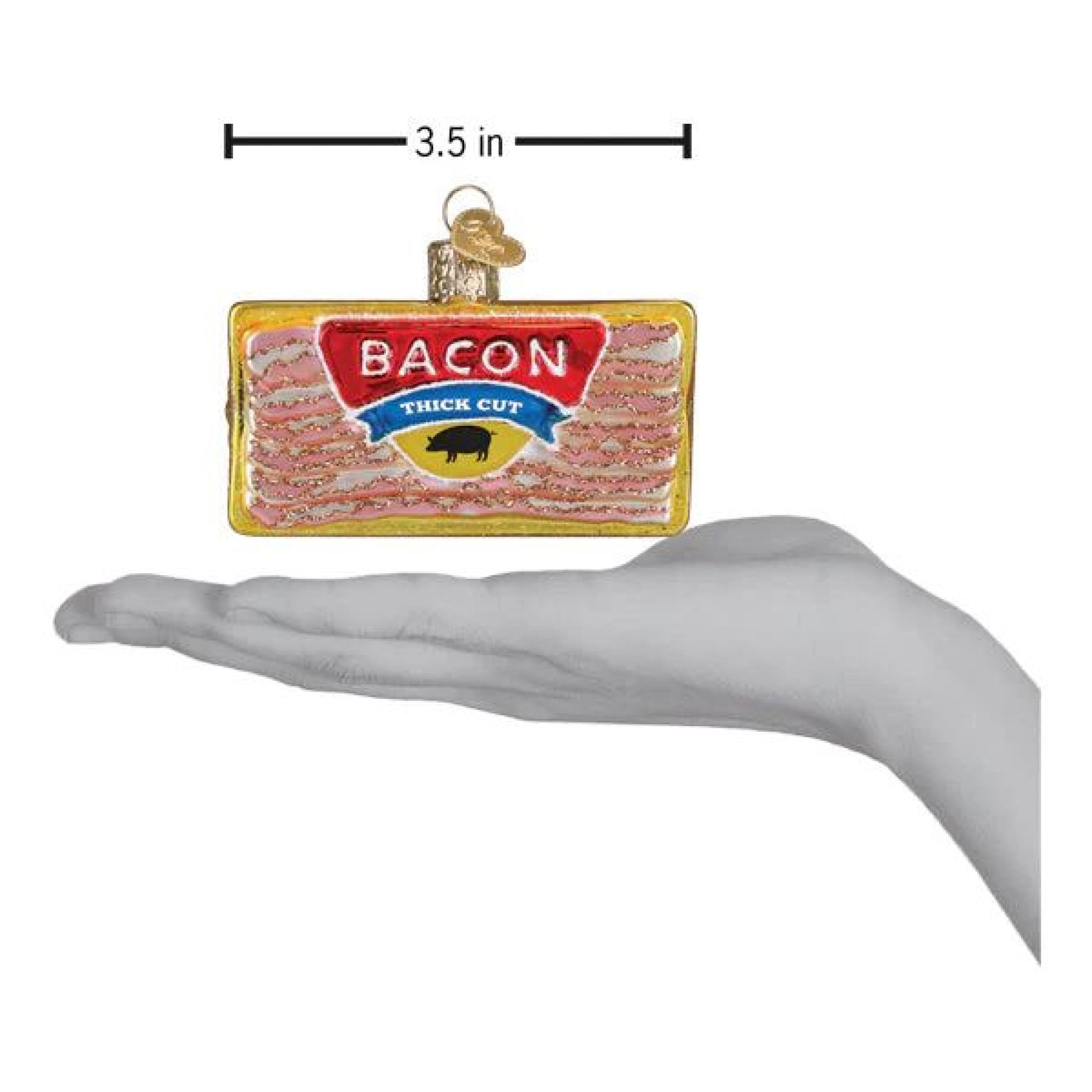 Old World Christmas Blown Glass Ornament for Christmas Tree, Pack of Bacon