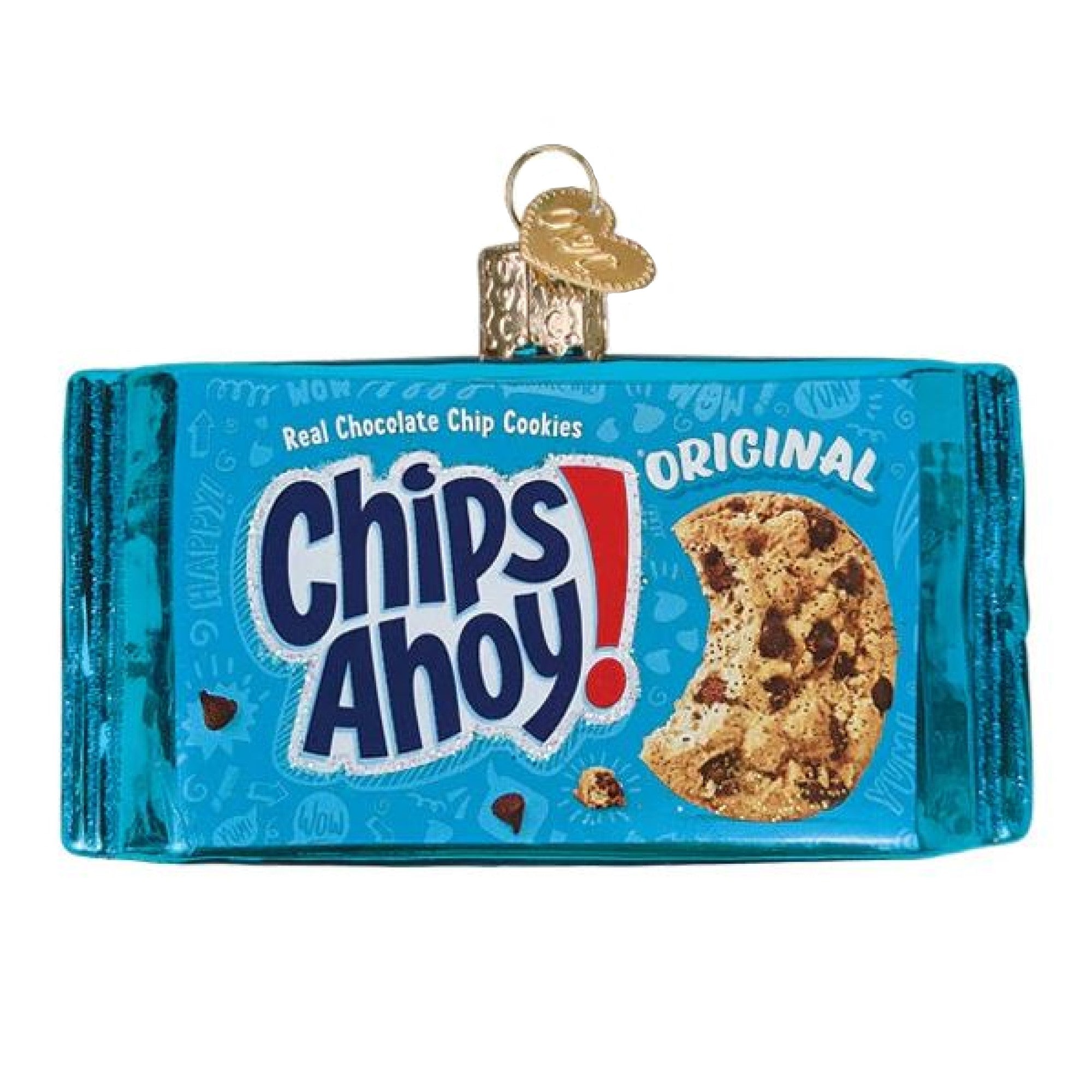 Old World Christmas Blown Glass Ornament for Christmas Tree, Chips Ahoy Cookies