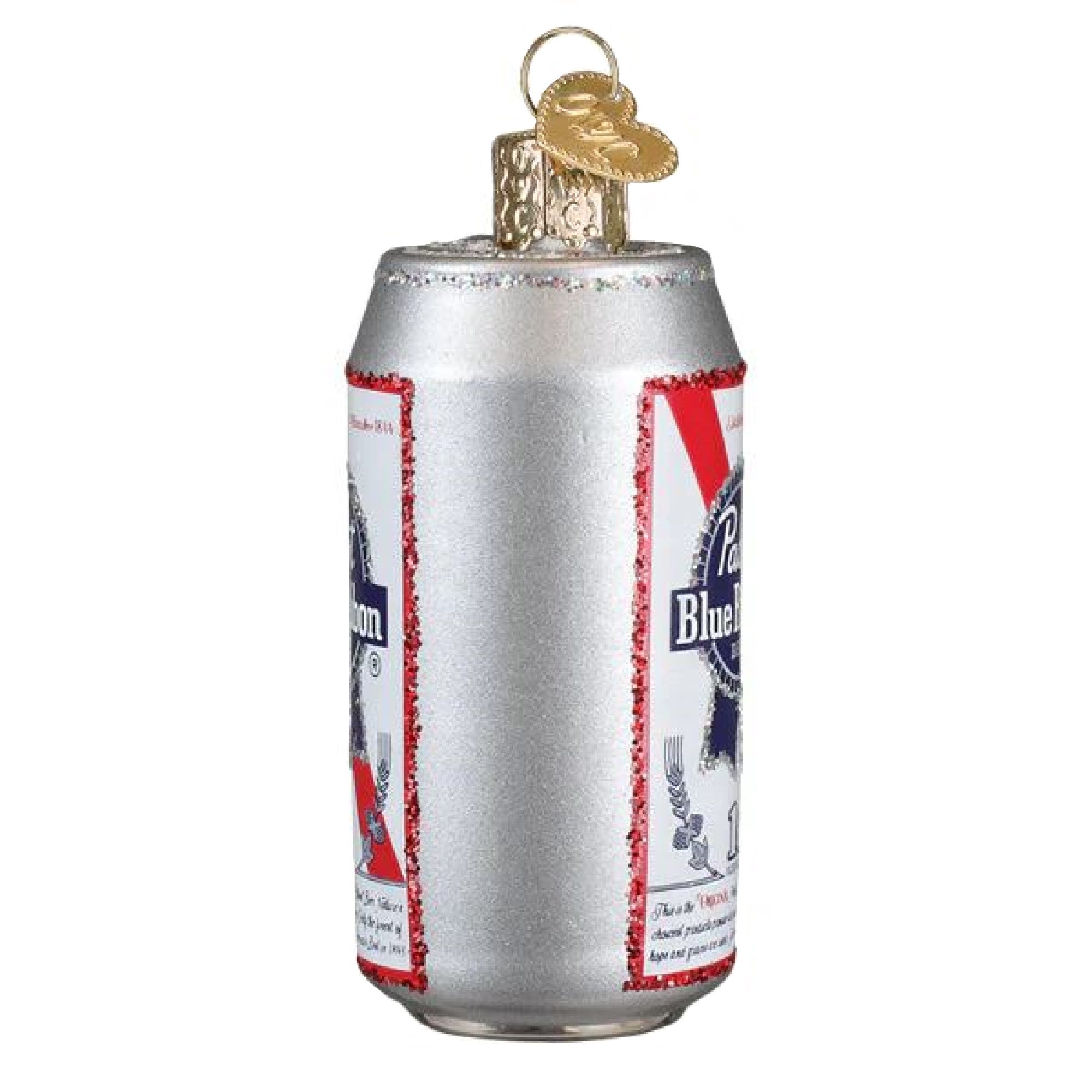 Old World Christmas Blown Glass Ornament for Christmas Tree, Pabst Blue Ribbon Beer Can
