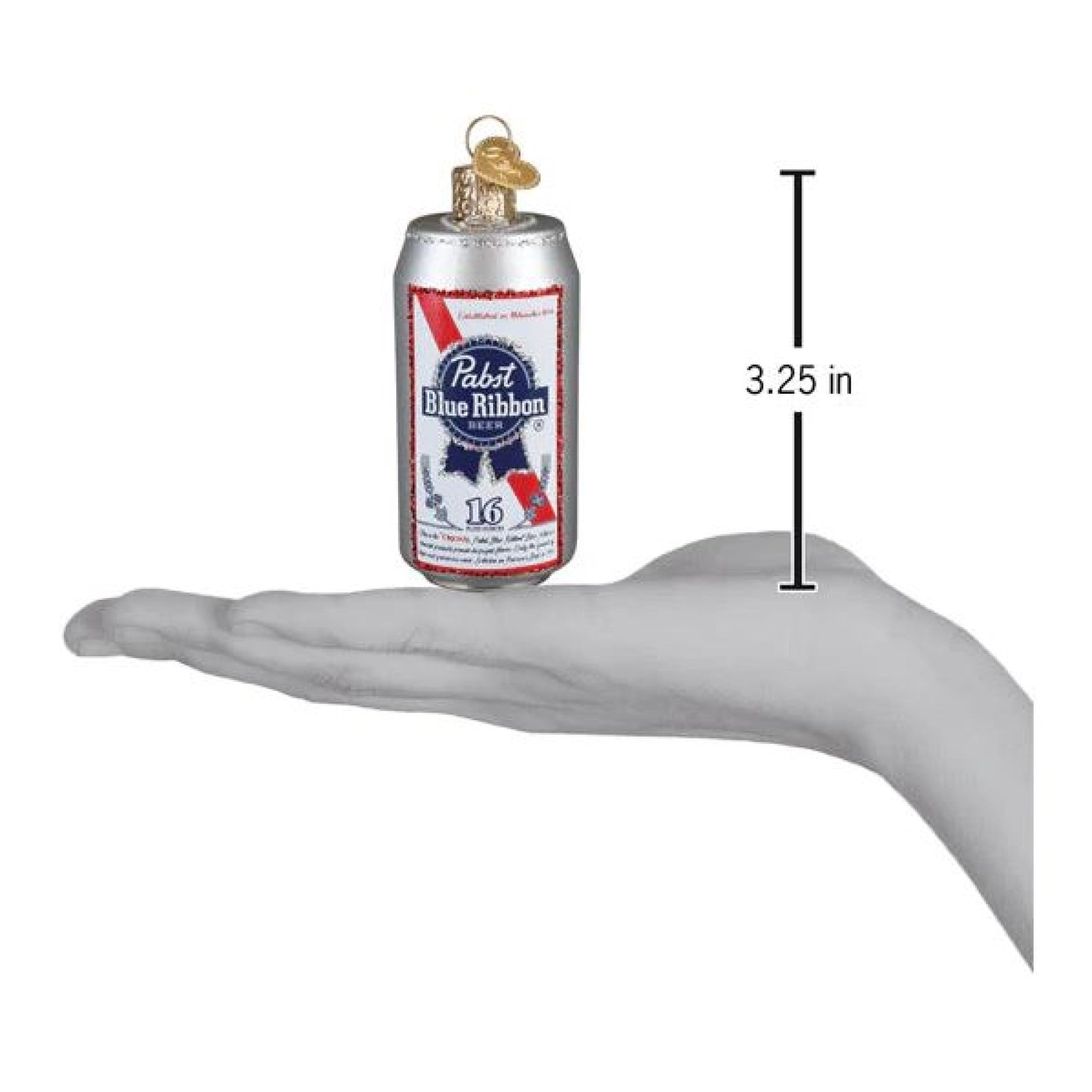 Old World Christmas Blown Glass Ornament for Christmas Tree, Pabst Blue Ribbon Beer Can