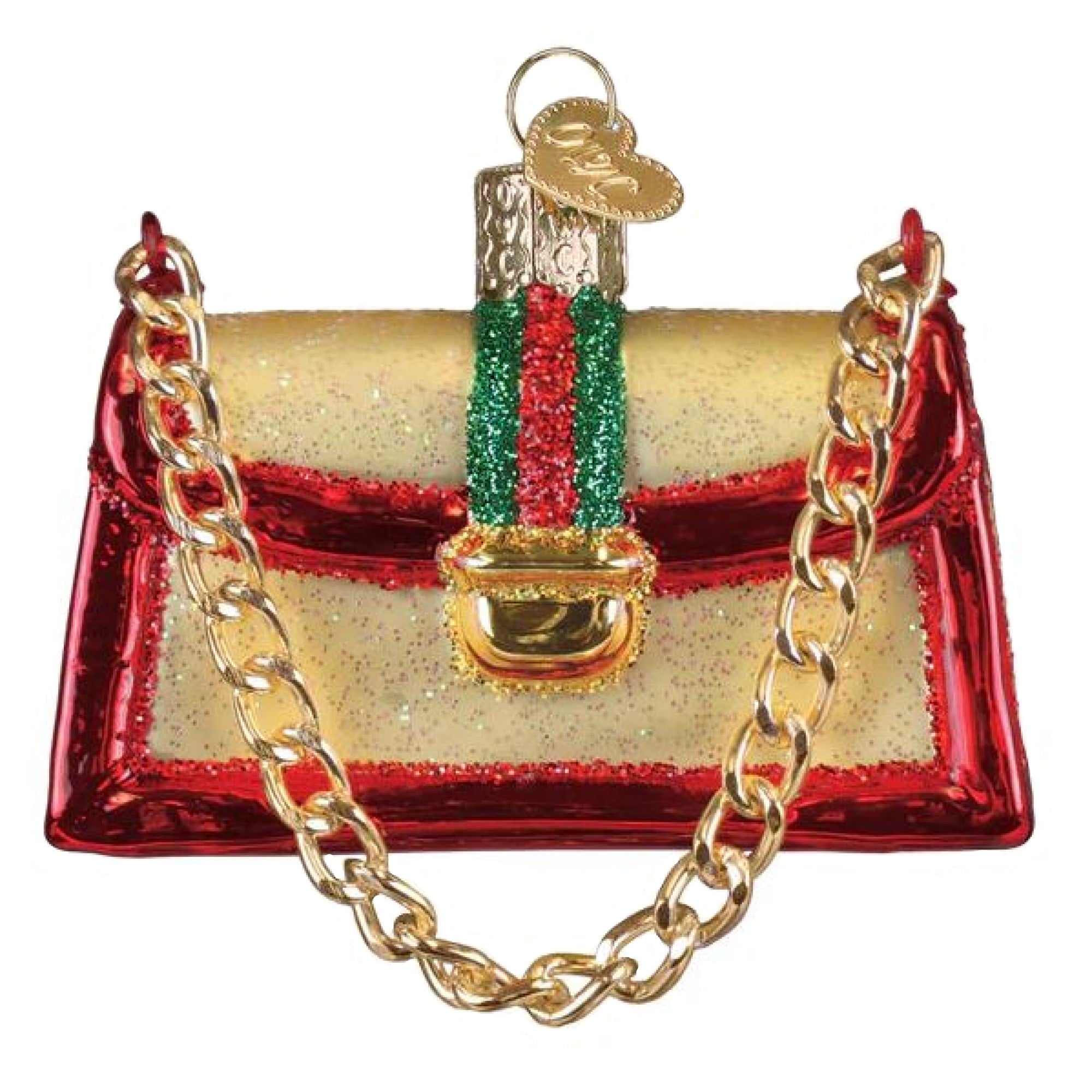 Old World Christmas Blown Glass Ornament for Christmas Tree, Fashion Purse