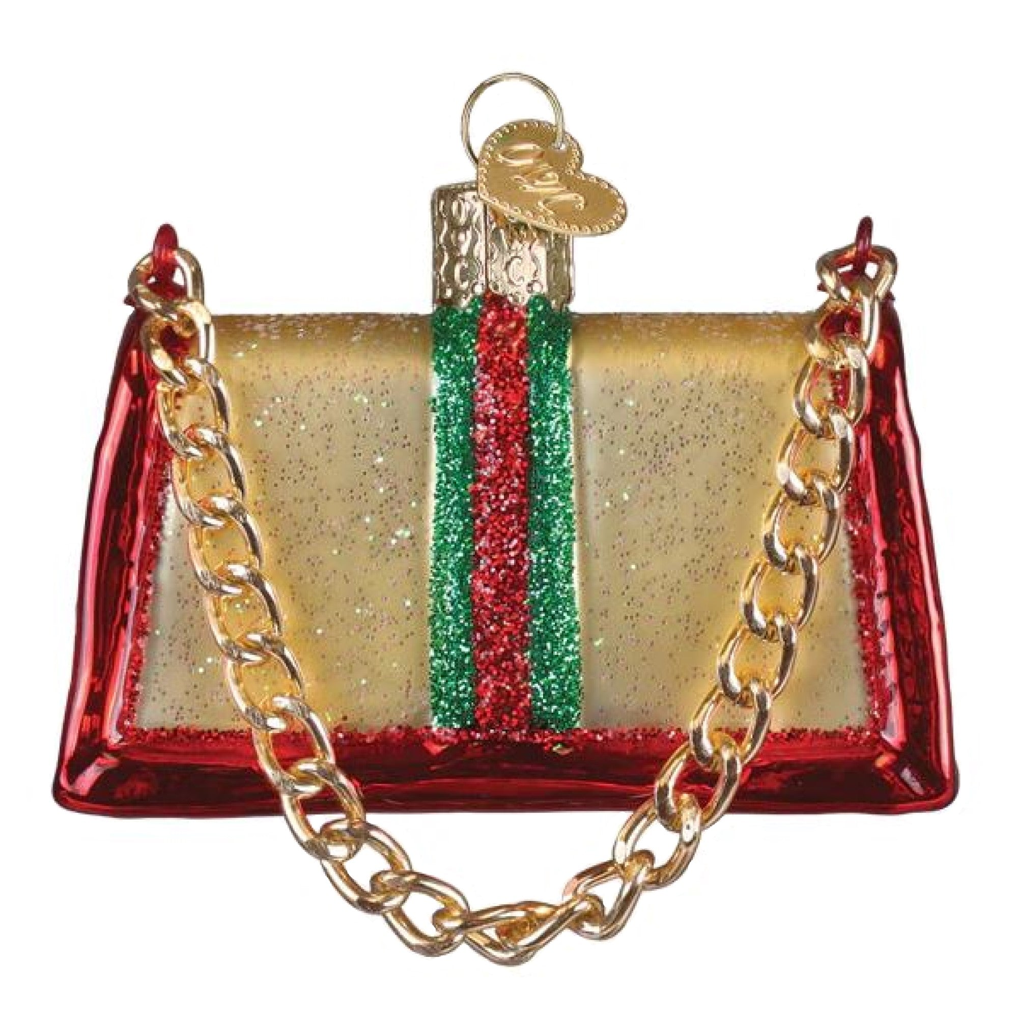 Old World Christmas Blown Glass Ornament for Christmas Tree, Fashion Purse