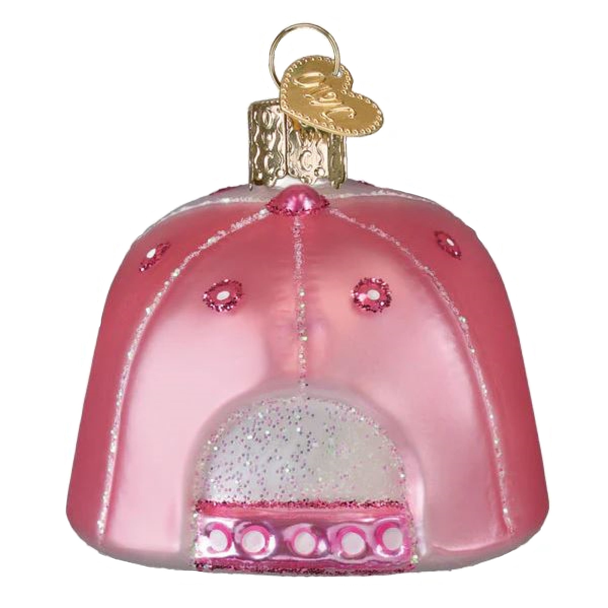 Old World Christmas Blown Glass Ornament for Christmas Tree, Cowgirl Trucker Cap