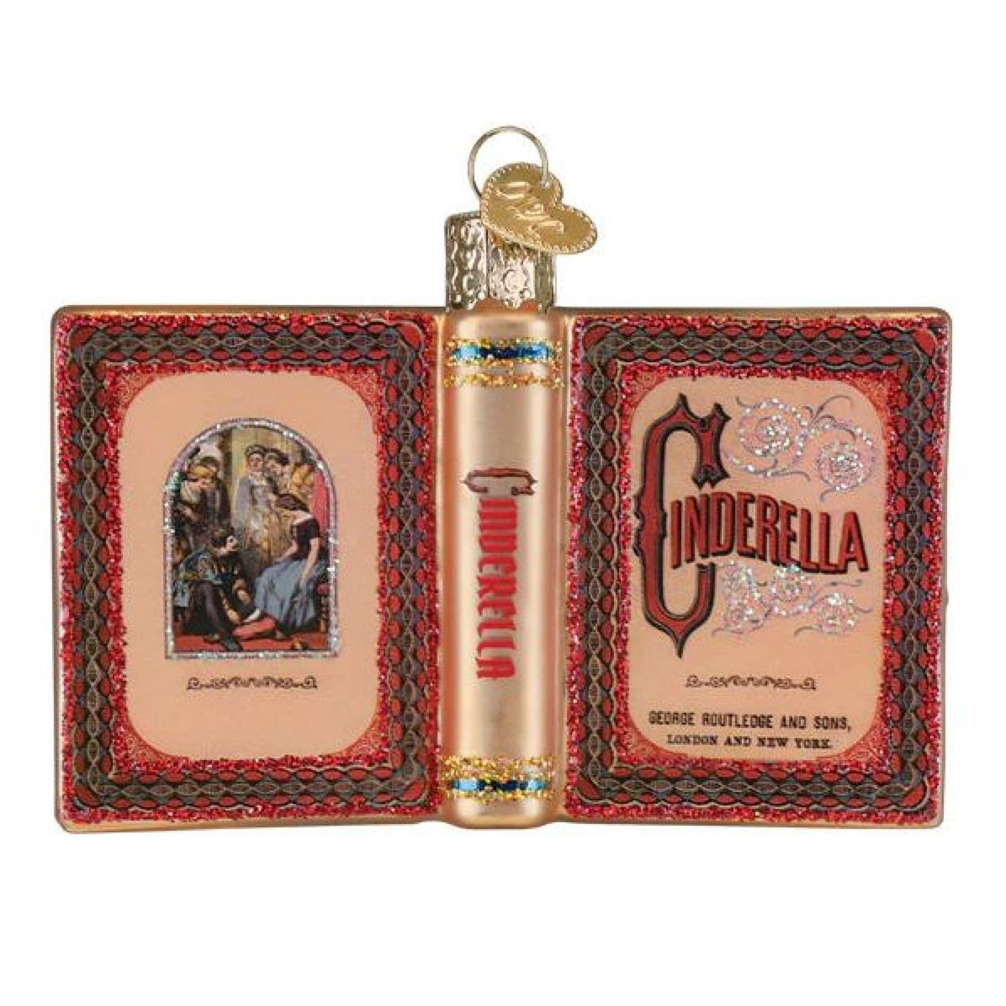 Old World Christmas Blown Glass Ornament for Christmas Tree, Cinderella Book