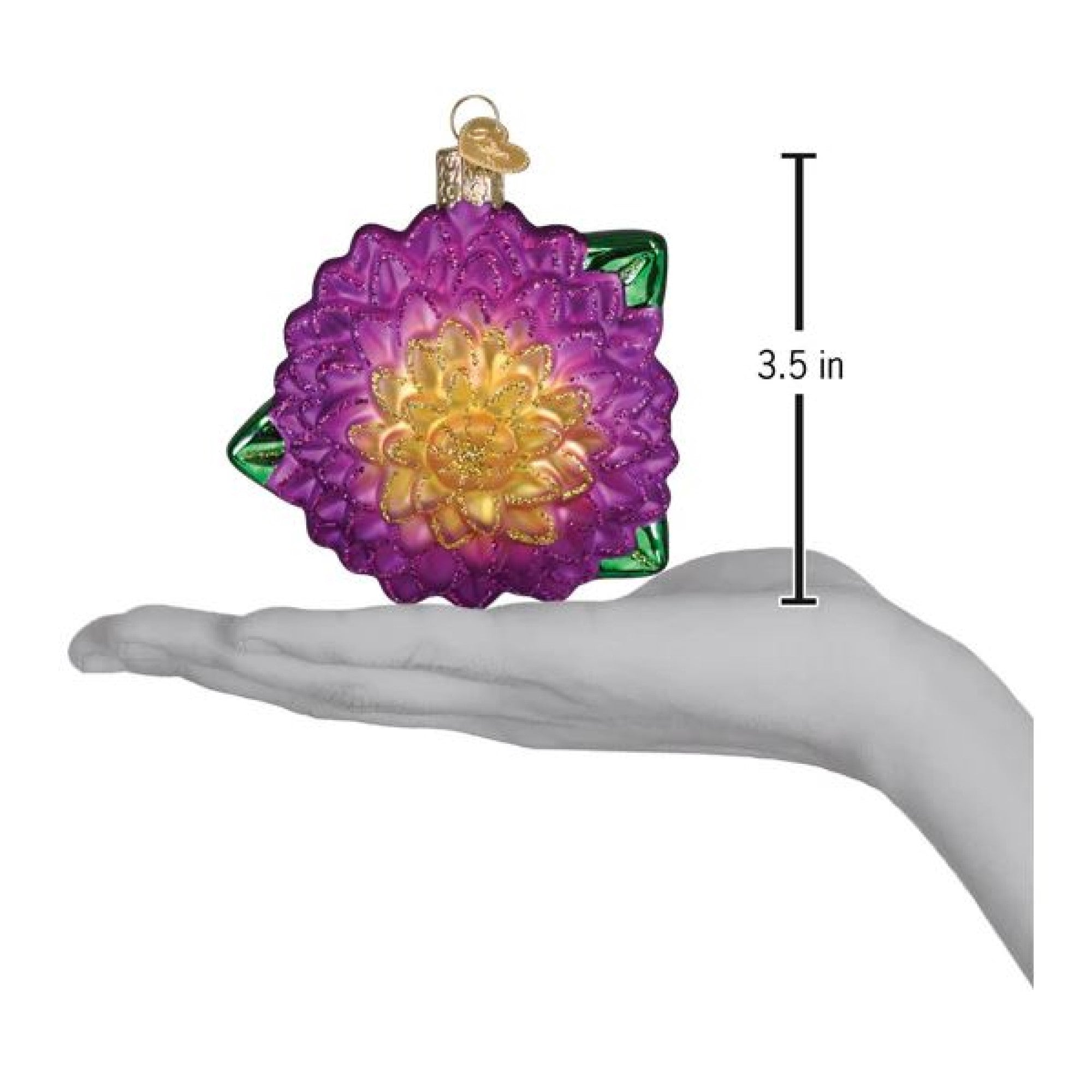 Old World Christmas Blown Glass Ornament for Christmas Tree, Dahlia