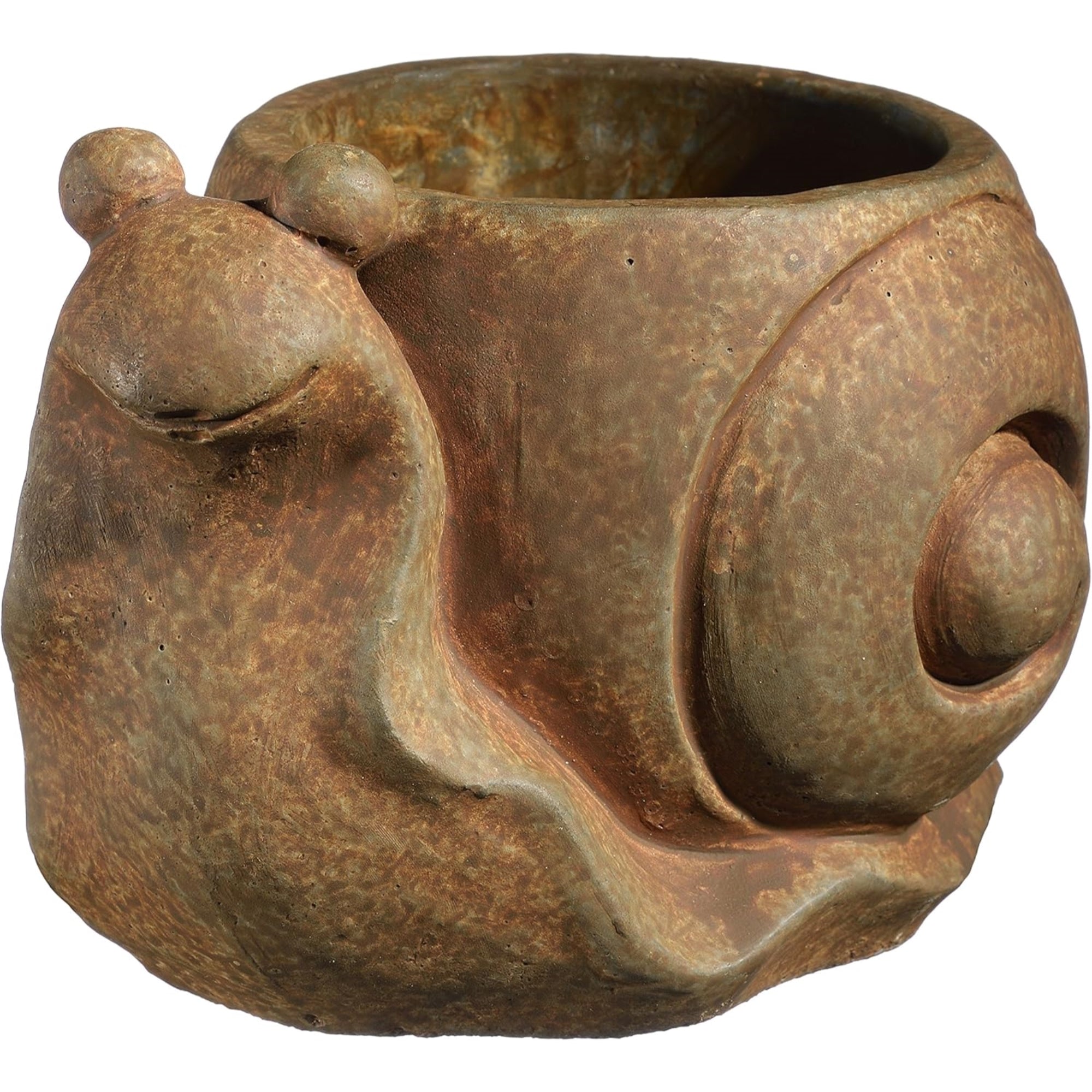 Classic Home and Garden Cement Buddies Indoor/Outdoor Planter with Drainage Hole, Smiling Snail