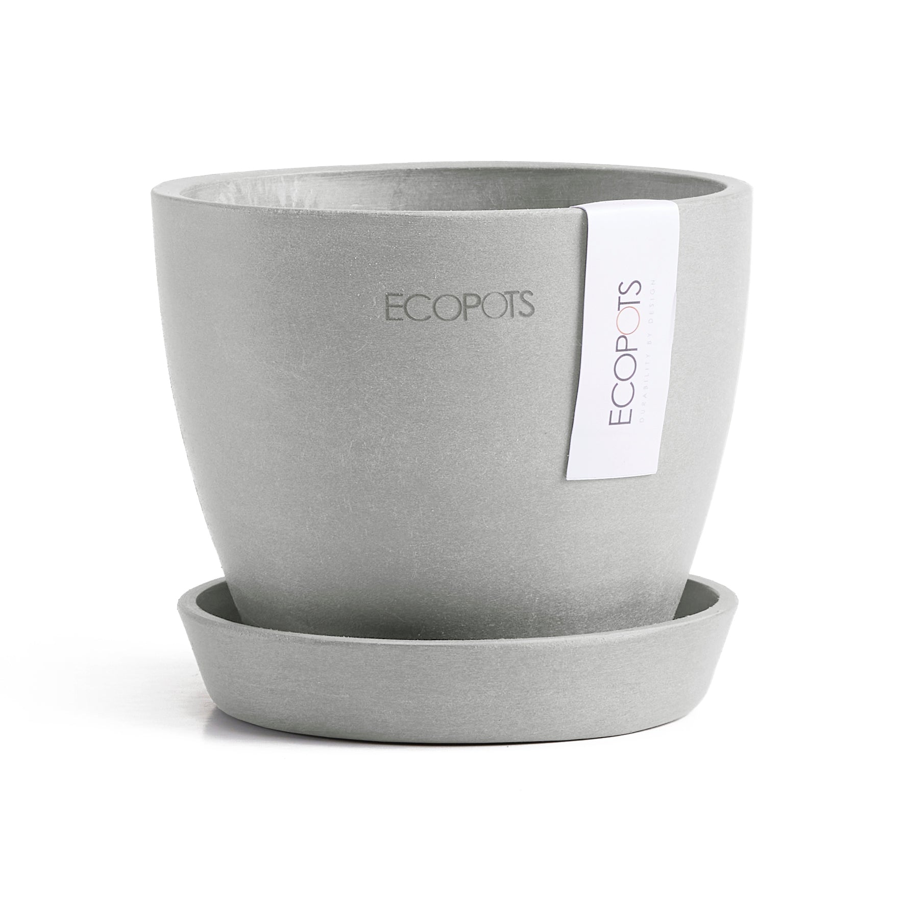 Ecopots Antwerp Indoor/Outdoor Modern Recycled Plastic Flower Pot Planter with Saucer