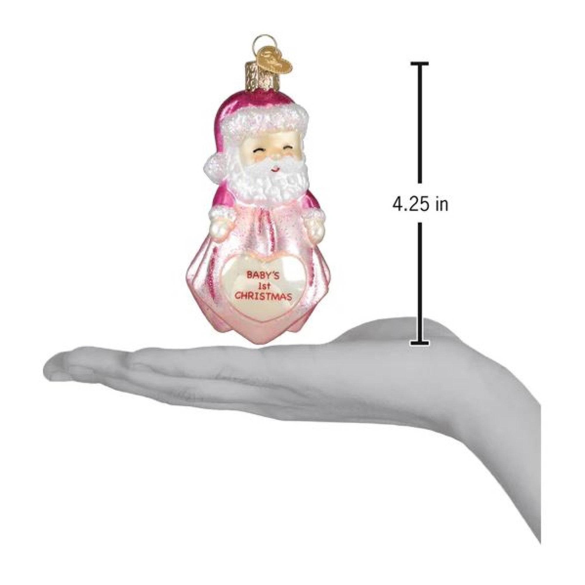 Old World Christmas Blown Glass Ornament for Christmas Tree, Baby Girl's 1st Santa Lovey