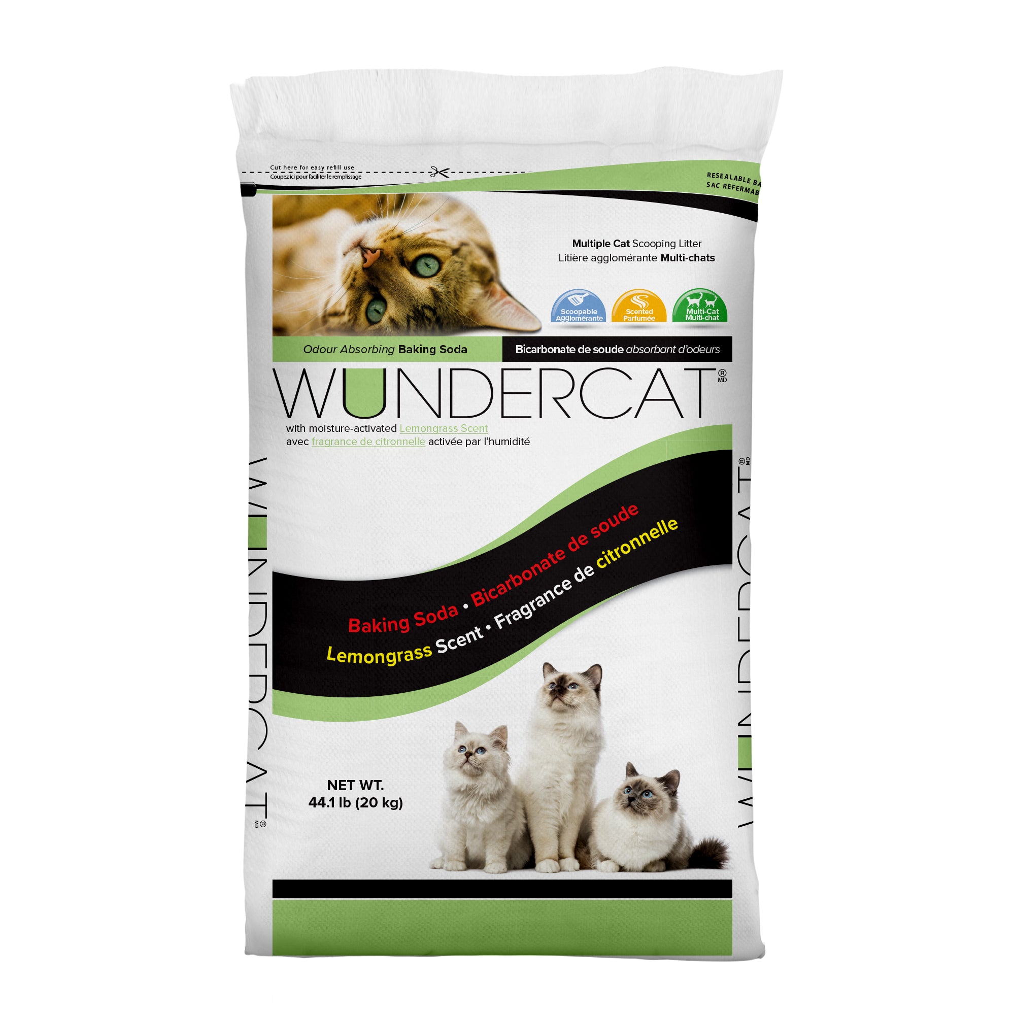 Progressive Planet Wundercat Scoopable Cat Litter with Lemongrass Scent & Baking Soda, 44lbs