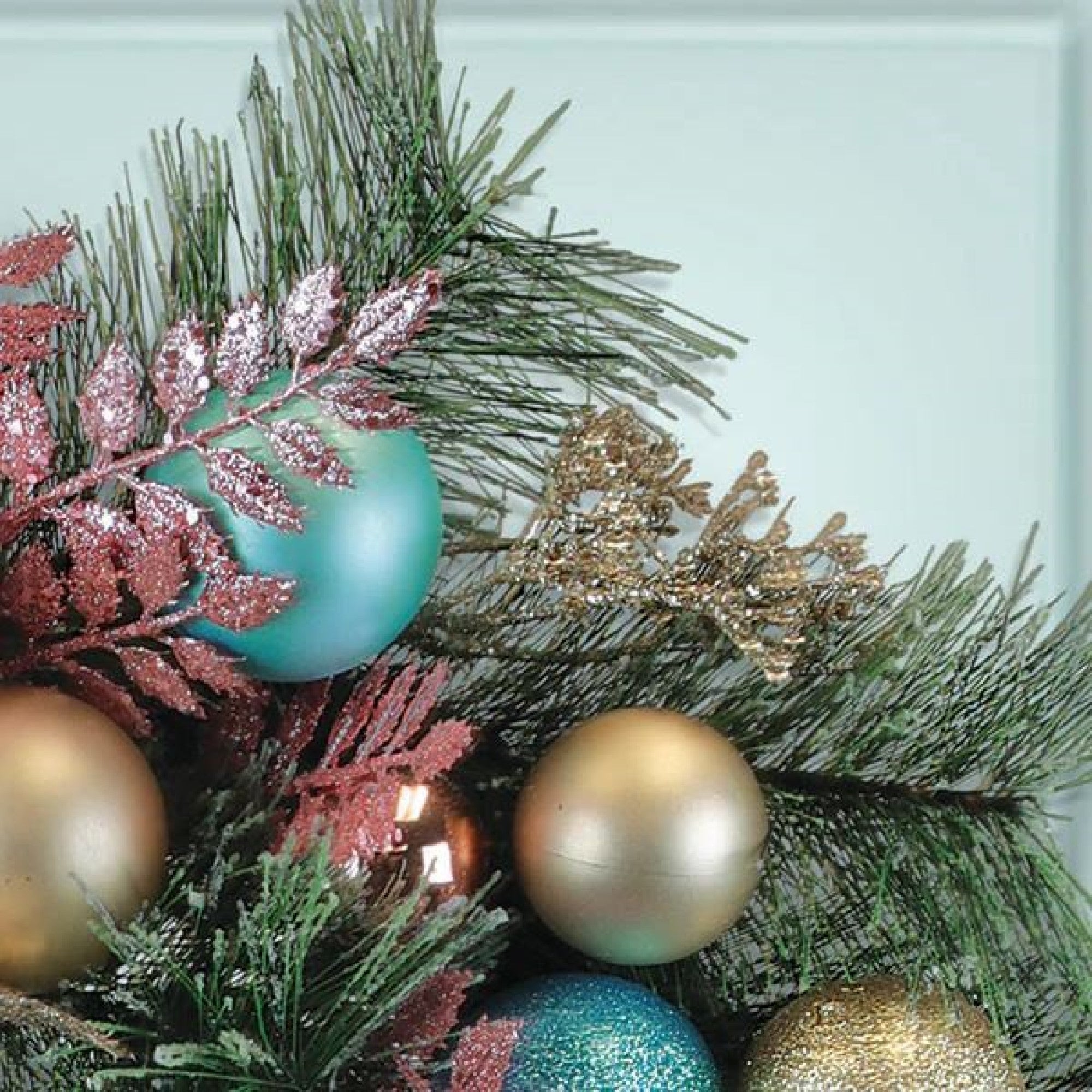 Old World Christmas Decorative Faux Wreath, Pastel Touch of Whimsy, 24in