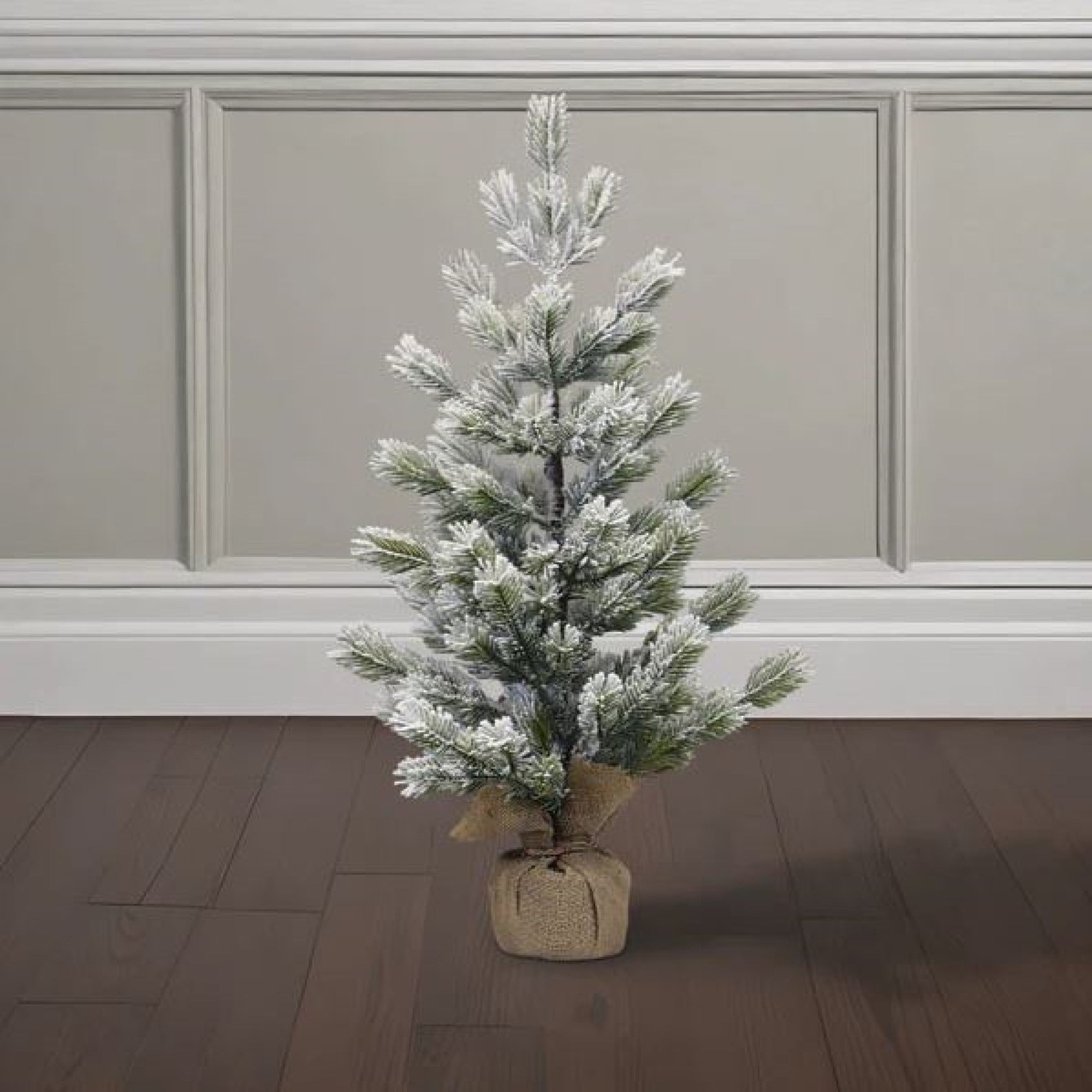 Old World Christmas Tabletop Faux Frosted Balsam Tree with Burlap Base, 23in