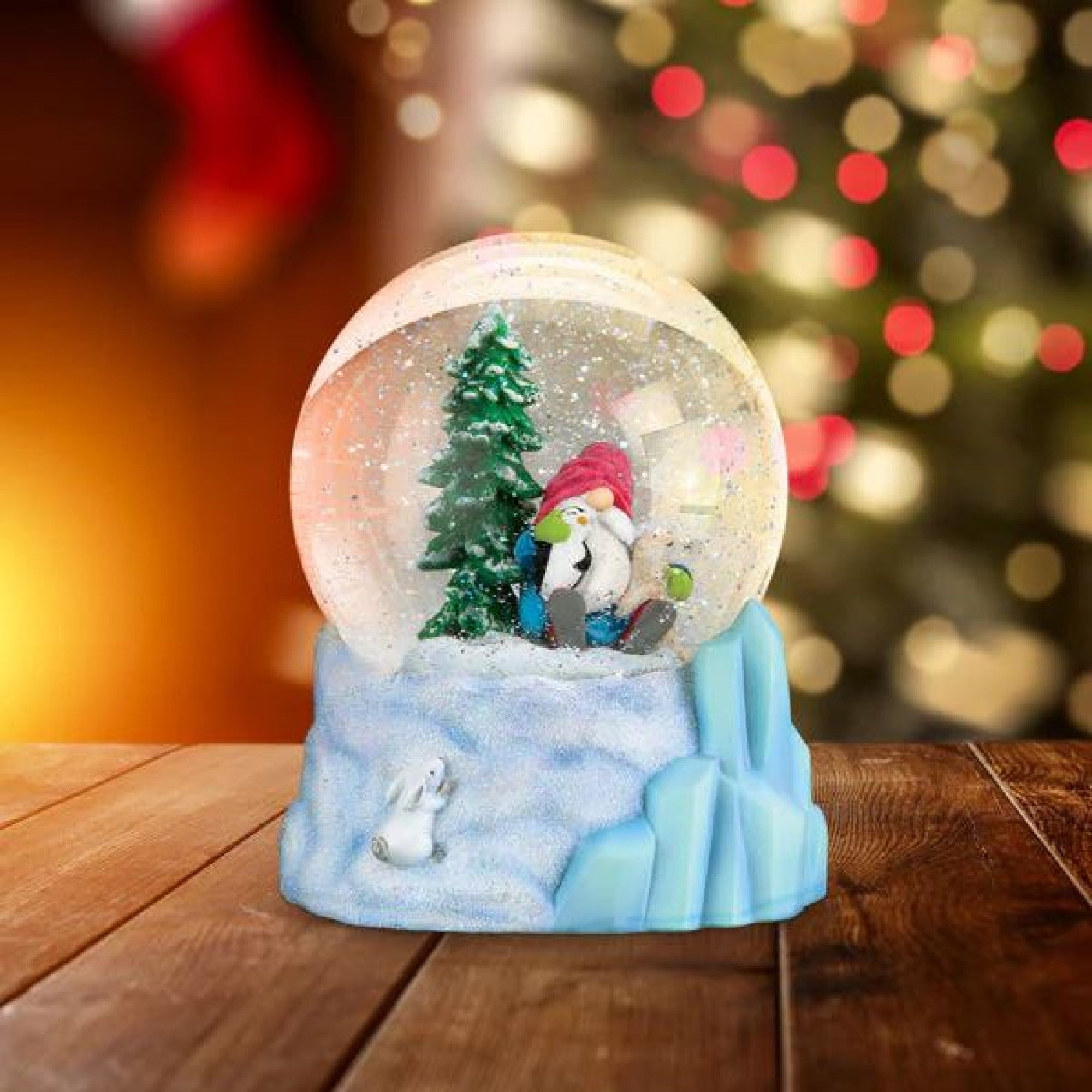 Old World Christmas Tabletop Winter Arctic Gnome Snow Globe, Multicolored, 6"