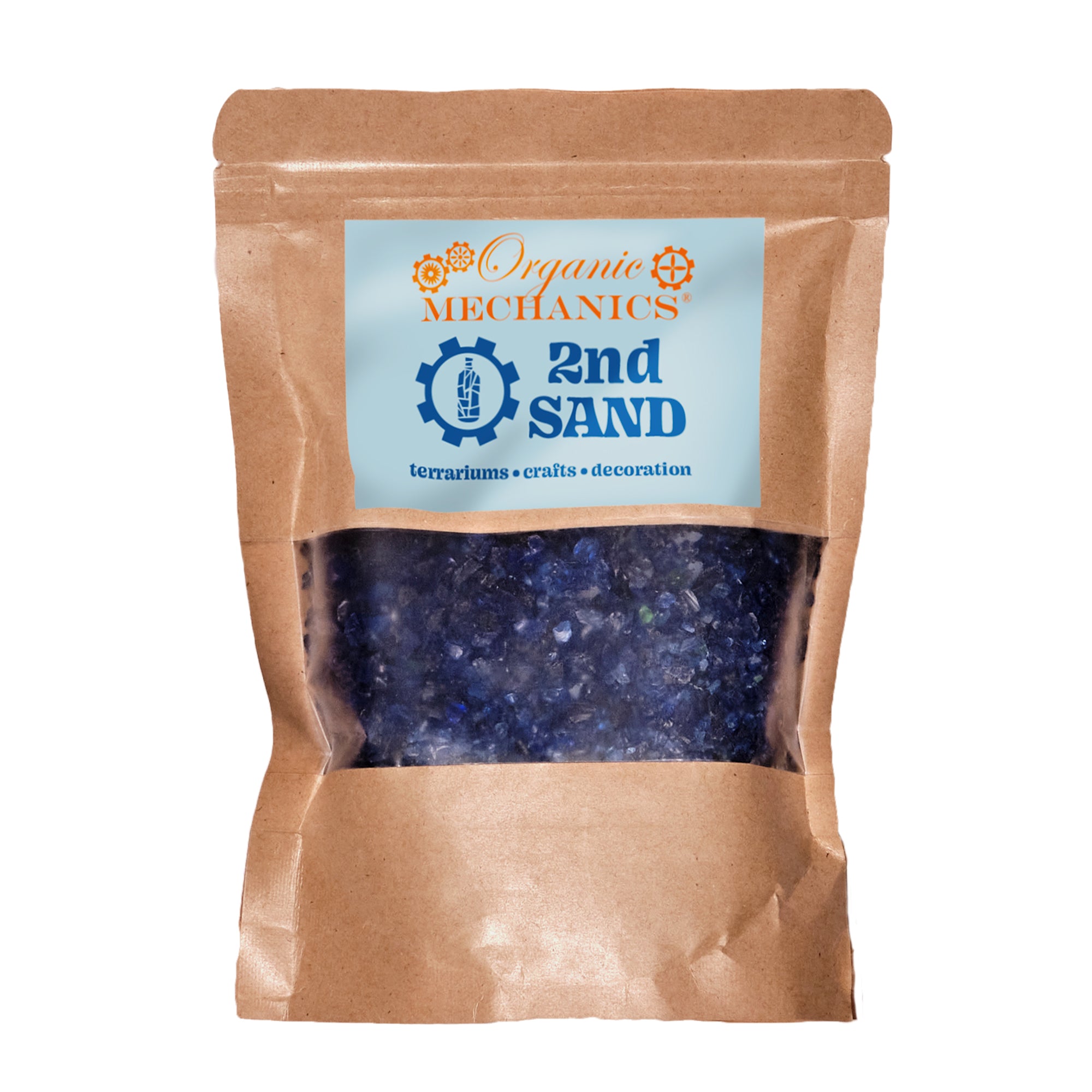 Organic Mechanics 2nd Sand Recycled Glass Terrarium, Planter & DIY Art Filler, Cobalt Blue, 1lb