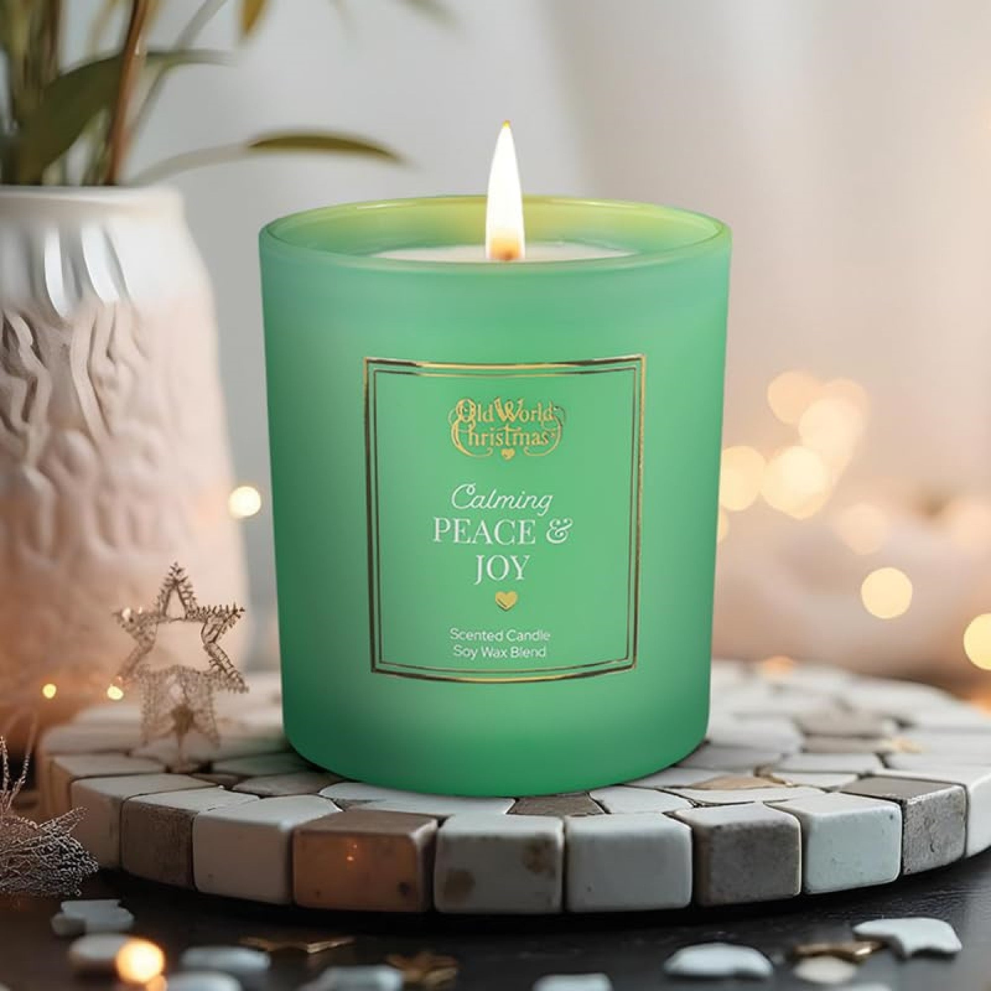 Old World Christmas Soy Wax Blend Candle, Calming Peace & Joy, 8oz