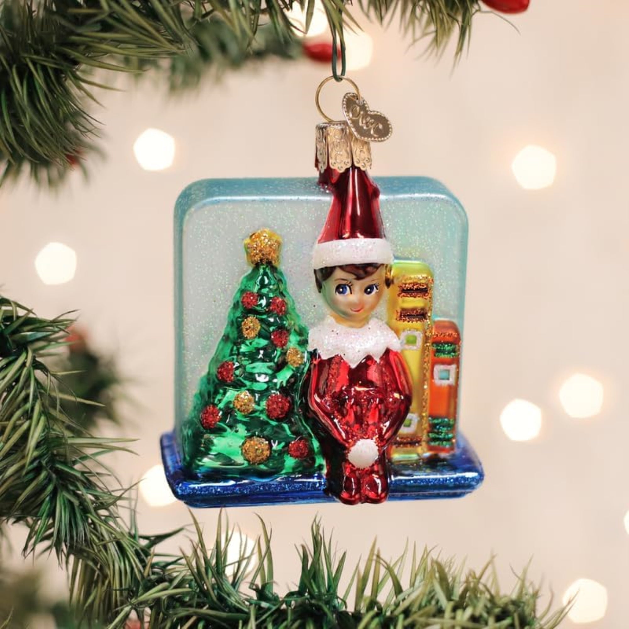 Old World Christmas Blown Glass Ornament for Christmas Tree, Scout Elf Storytime