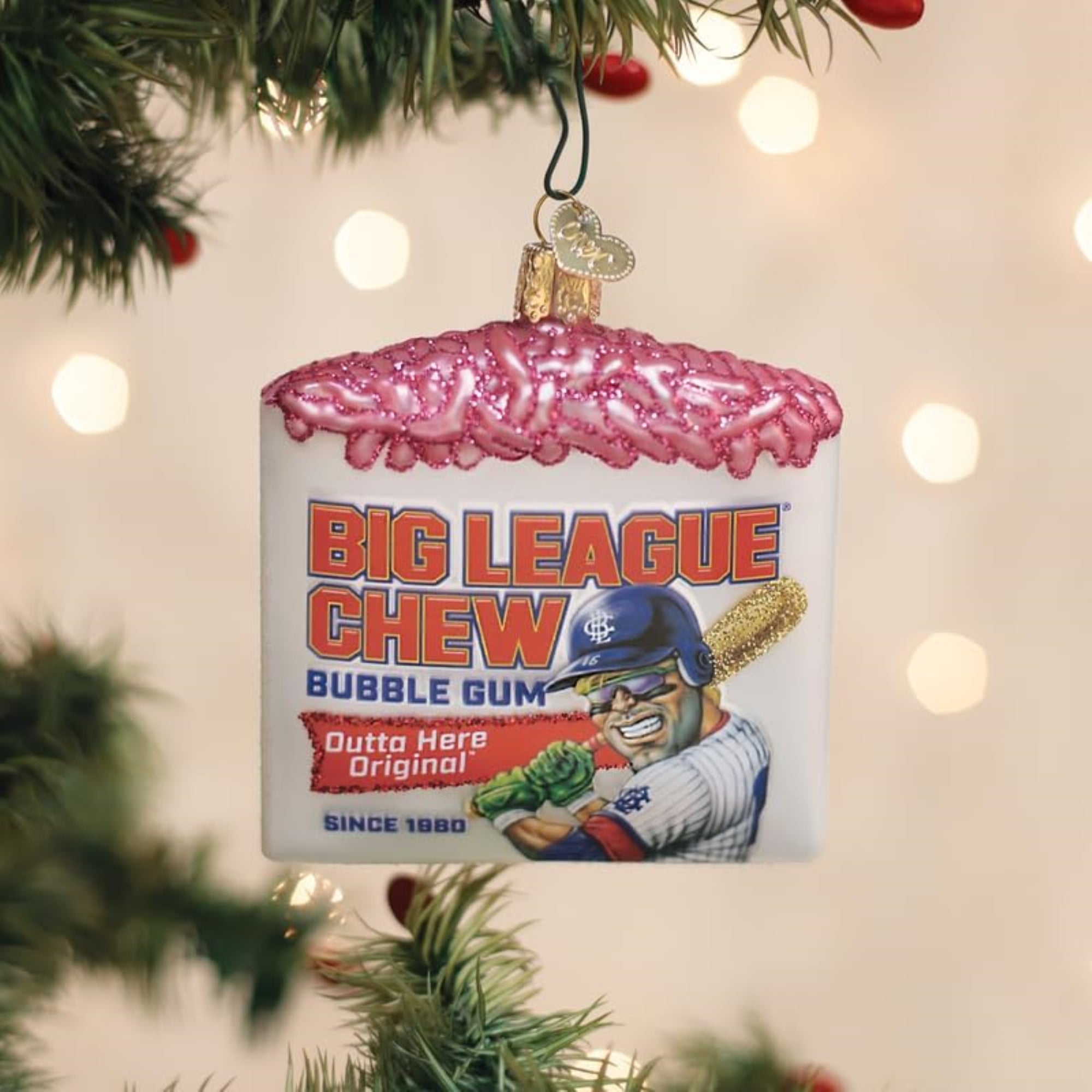 Old World Christmas Blown Glass Ornament for Christmas Tree, Big League Chew