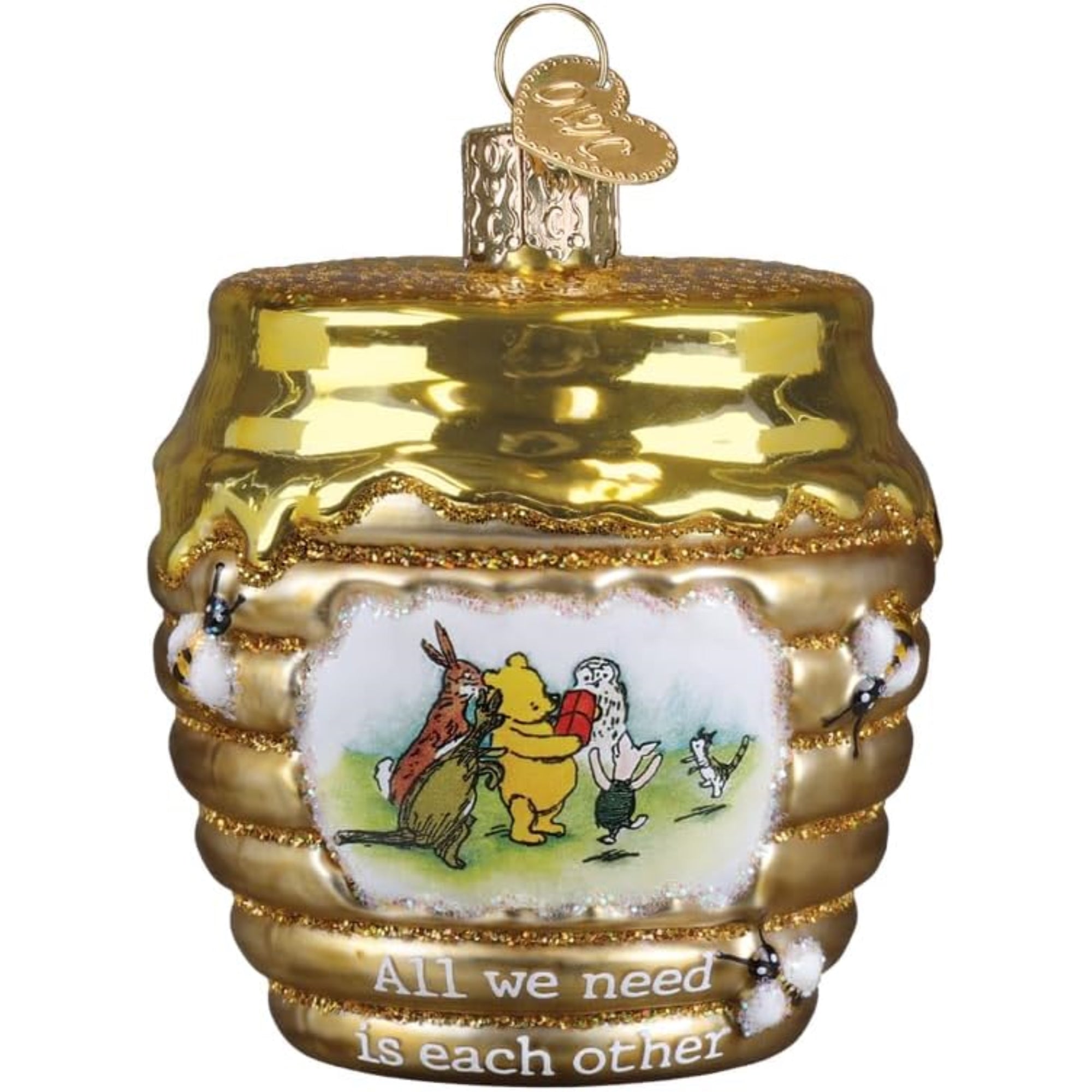Old World Christmas Blown Glass Ornament for Christmas Tree, Winnie & Friends