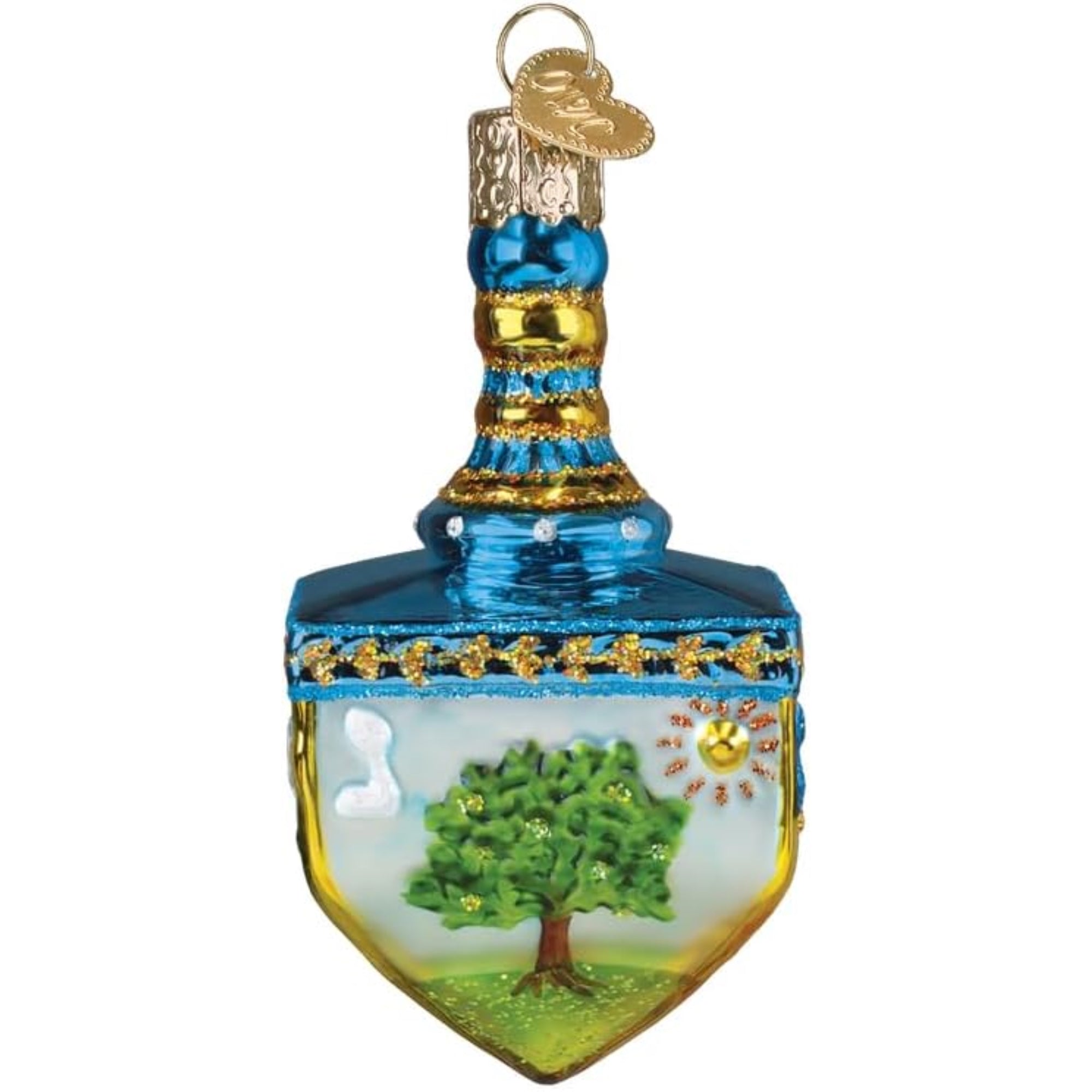 Old World Christmas Blown Glass Ornament for Christmas Tree, Hanukah Dreidel