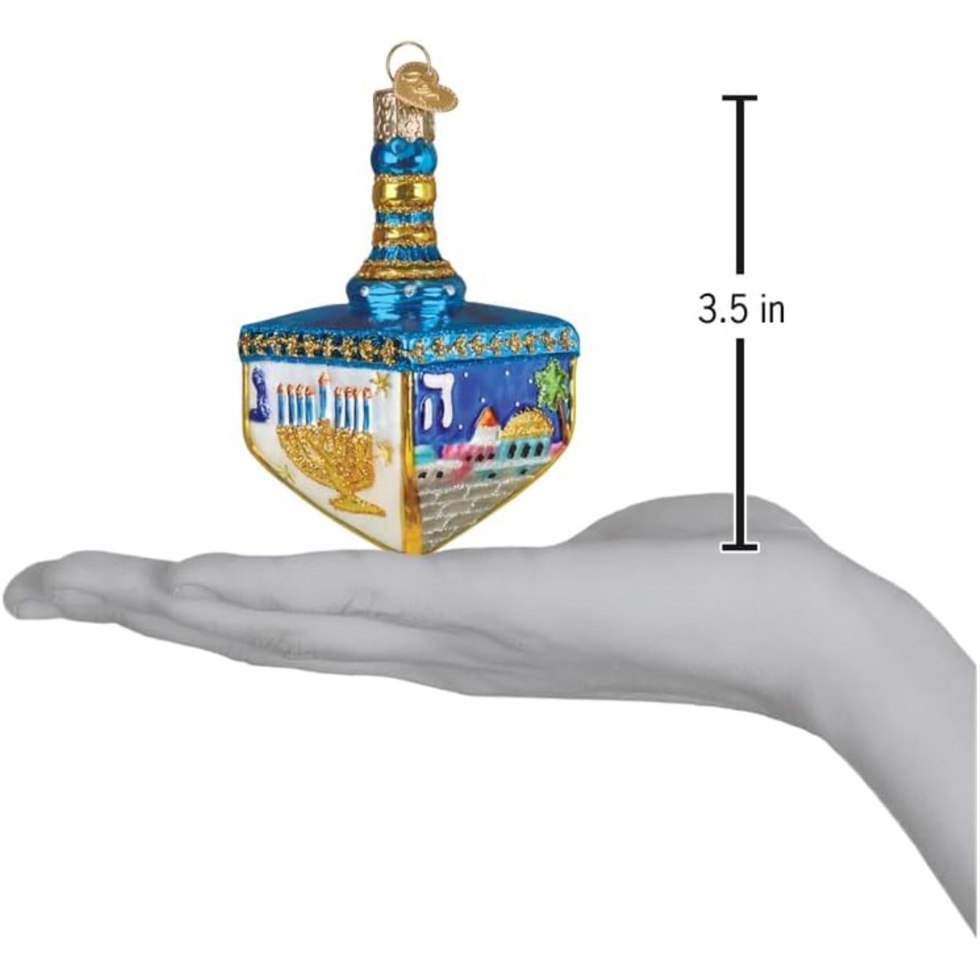 Old World Christmas Blown Glass Ornament for Christmas Tree, Hanukah Dreidel