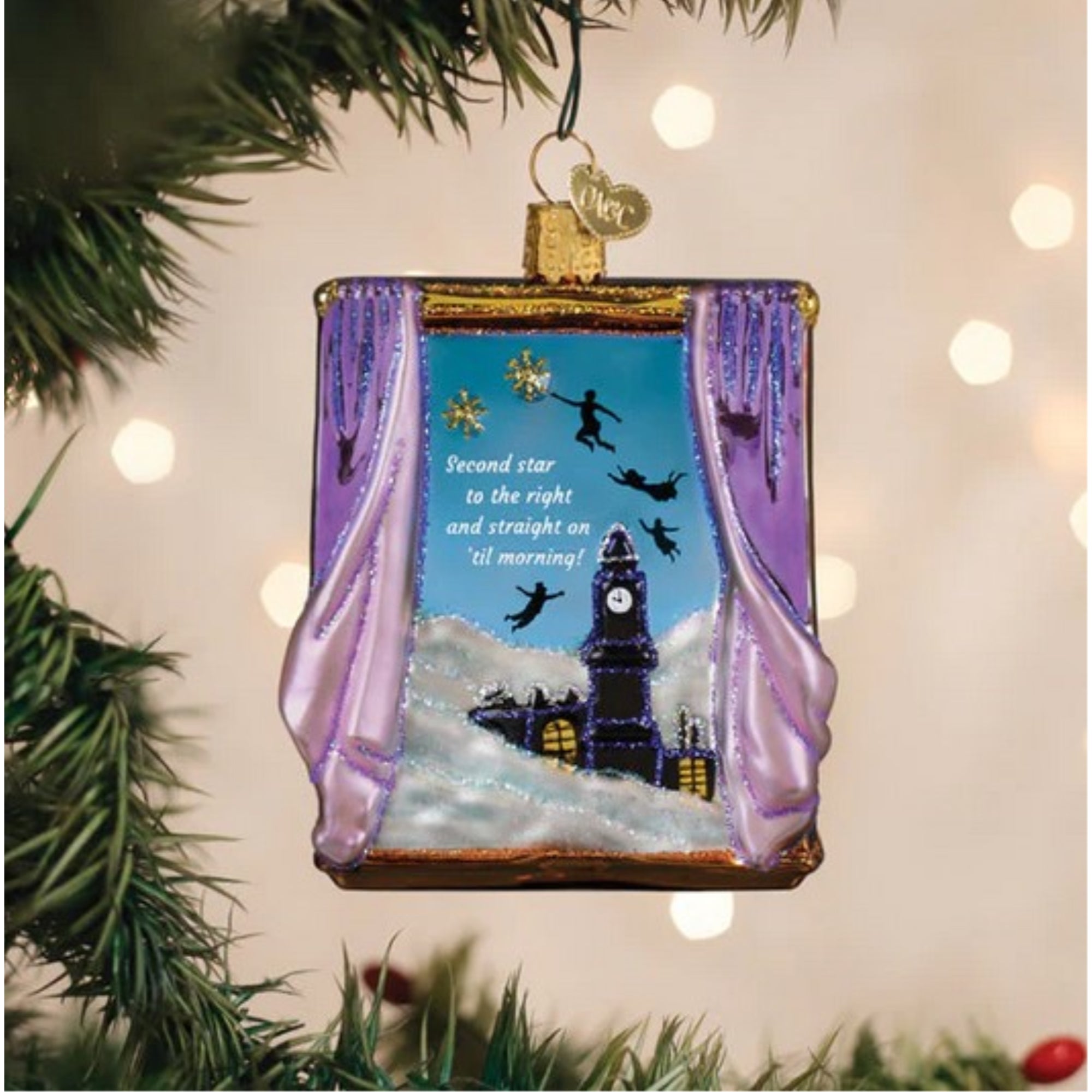 Old World Christmas Blown Glass Ornament for Christmas Tree, Peter Pan's Second Star