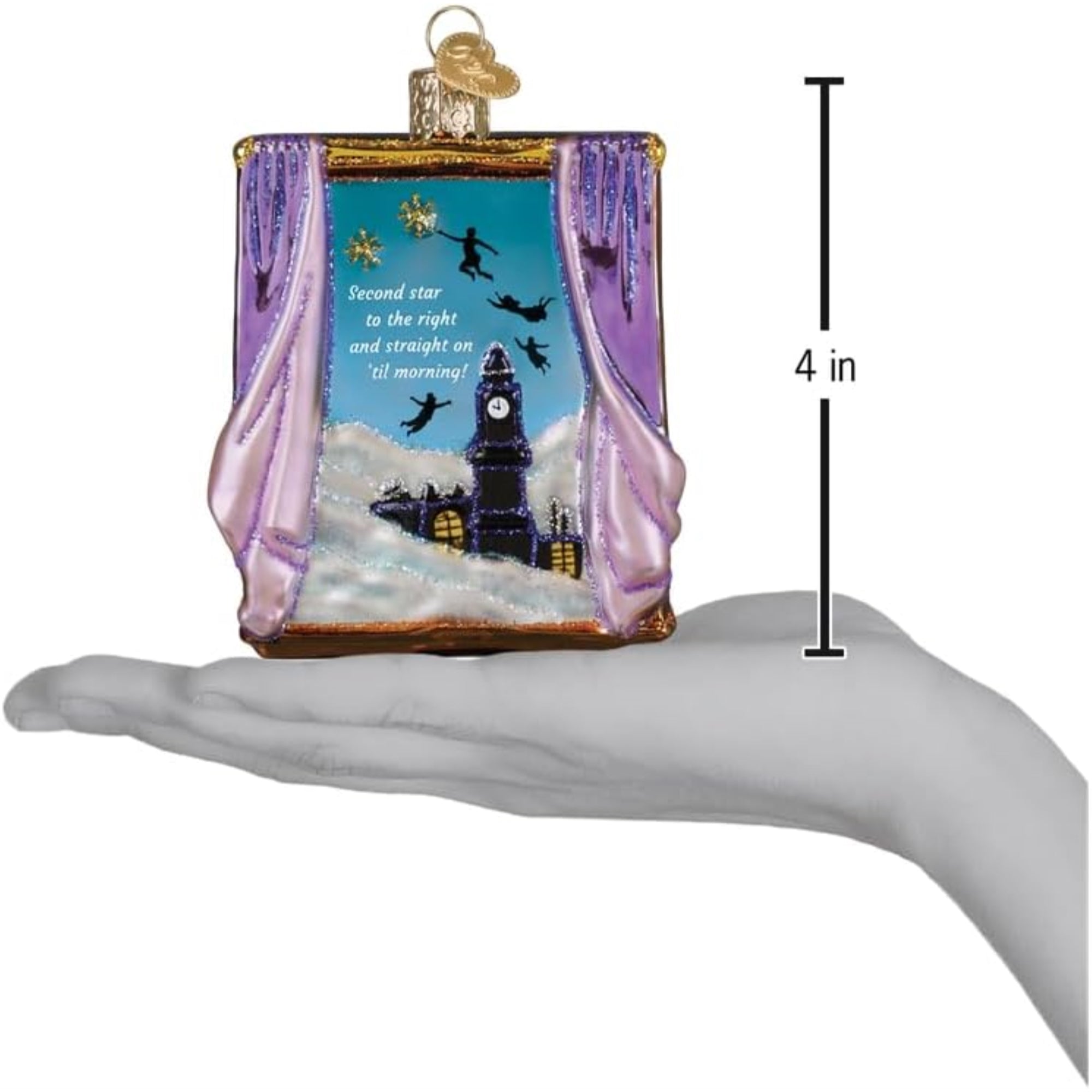 Old World Christmas Blown Glass Ornament for Christmas Tree, Peter Pan's Second Star