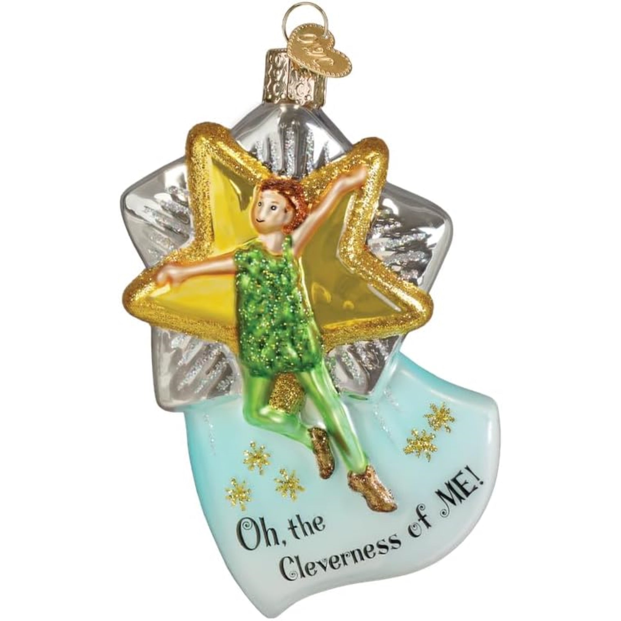 Old World Christmas Blown Glass Ornament for Christmas Tree, Clever Peter Pan