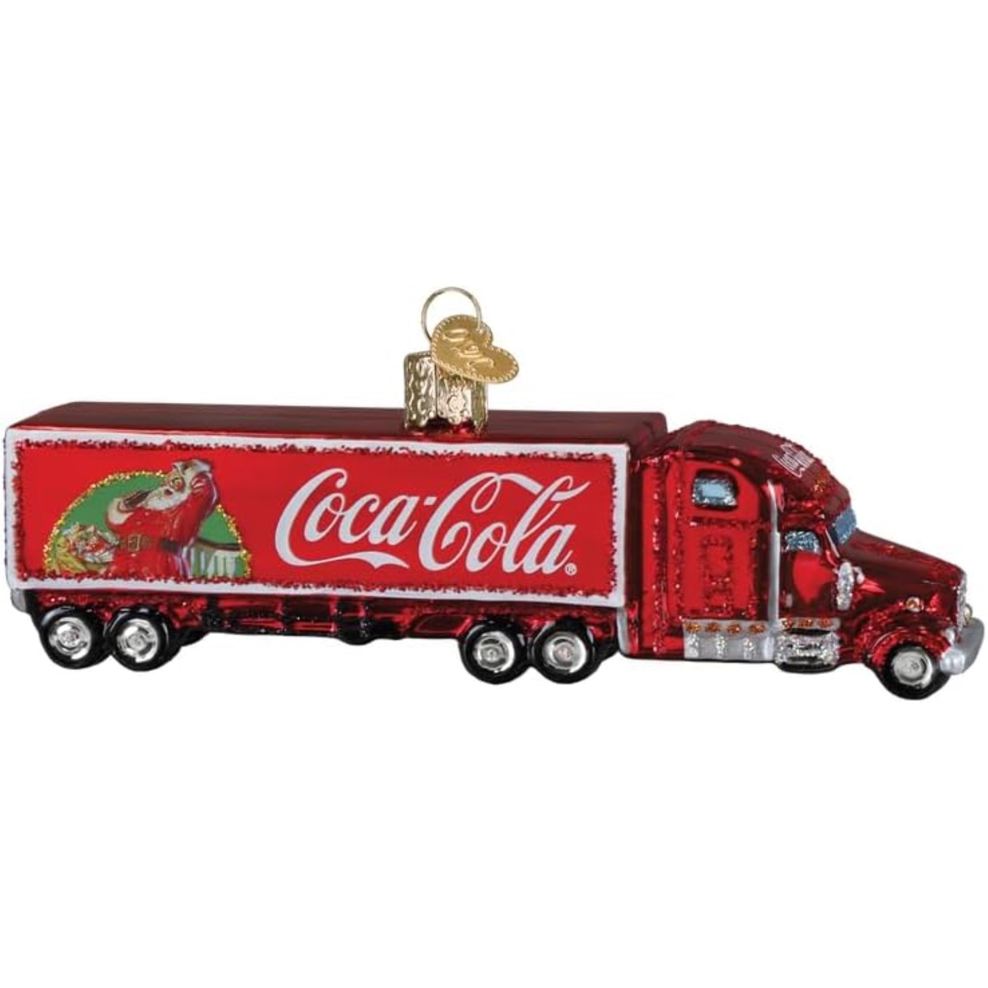 Old World Christmas Blown Glass Ornament for Christmas Tree, Coca-Cola Christmas Truck