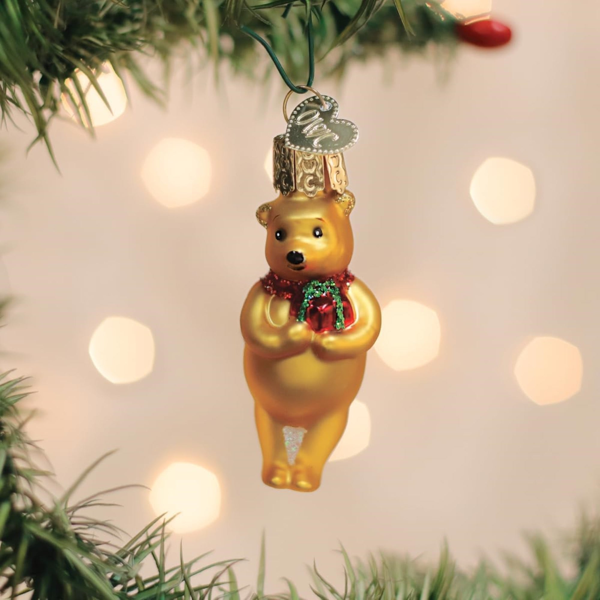 Old World Christmas Blown Glass Ornament for Christmas Tree, Gumdrops (Mini) Collection, Winnie with Gift