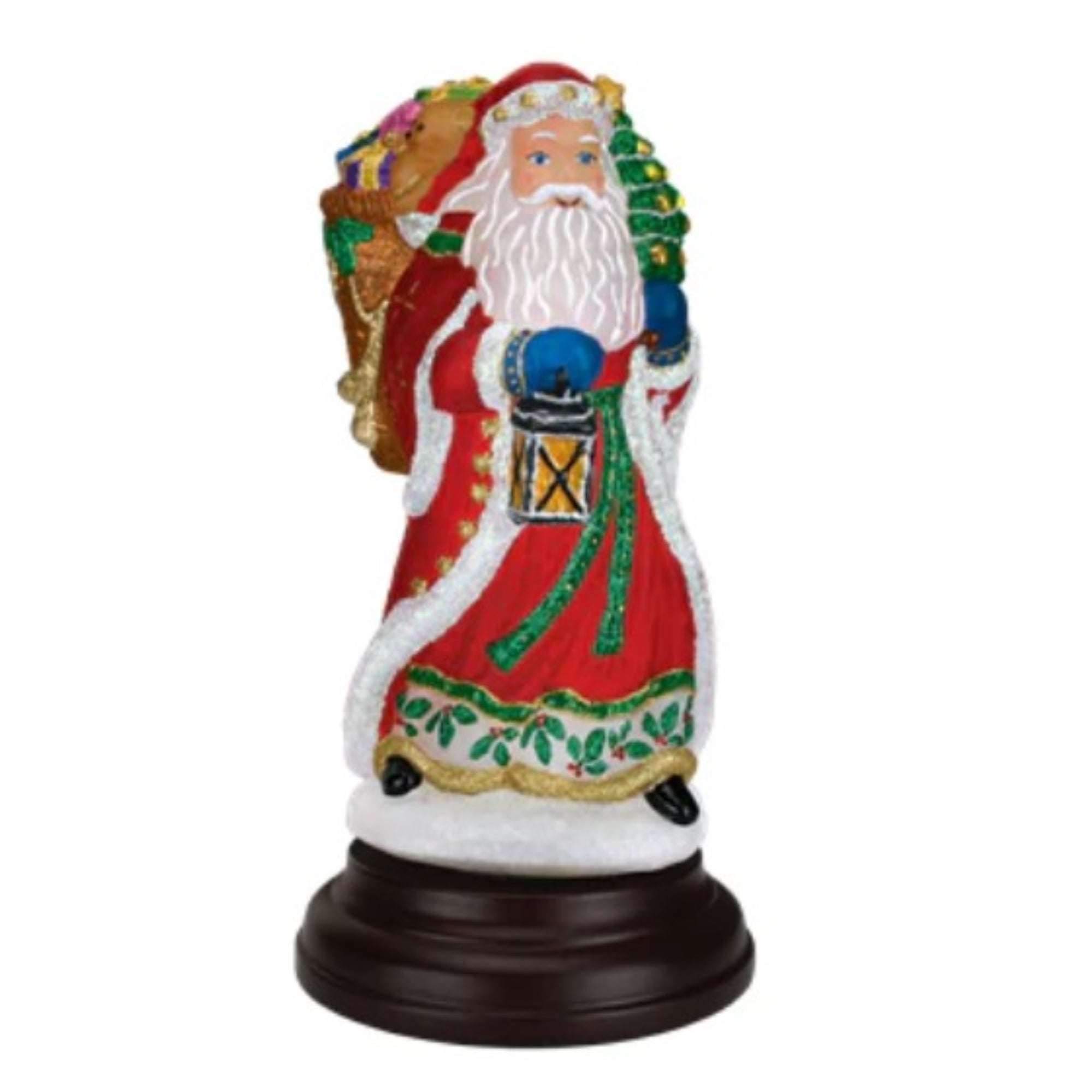 Old World Christmas Blown Glass Tabletop Lamp, Radiant Santa Light, 12.5"