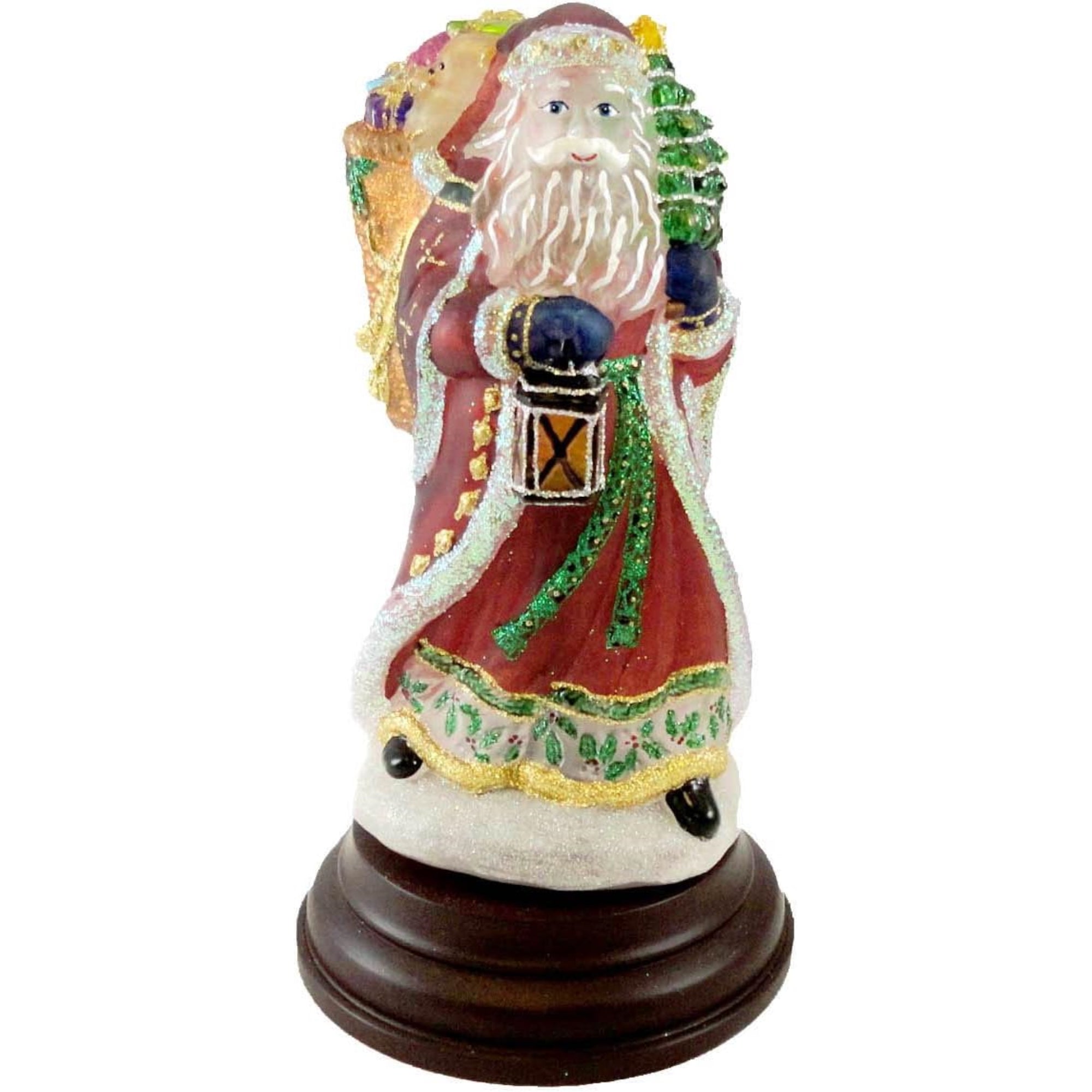 Old World Christmas Blown Glass Tabletop Lamp, Radiant Santa Light, 12.5"