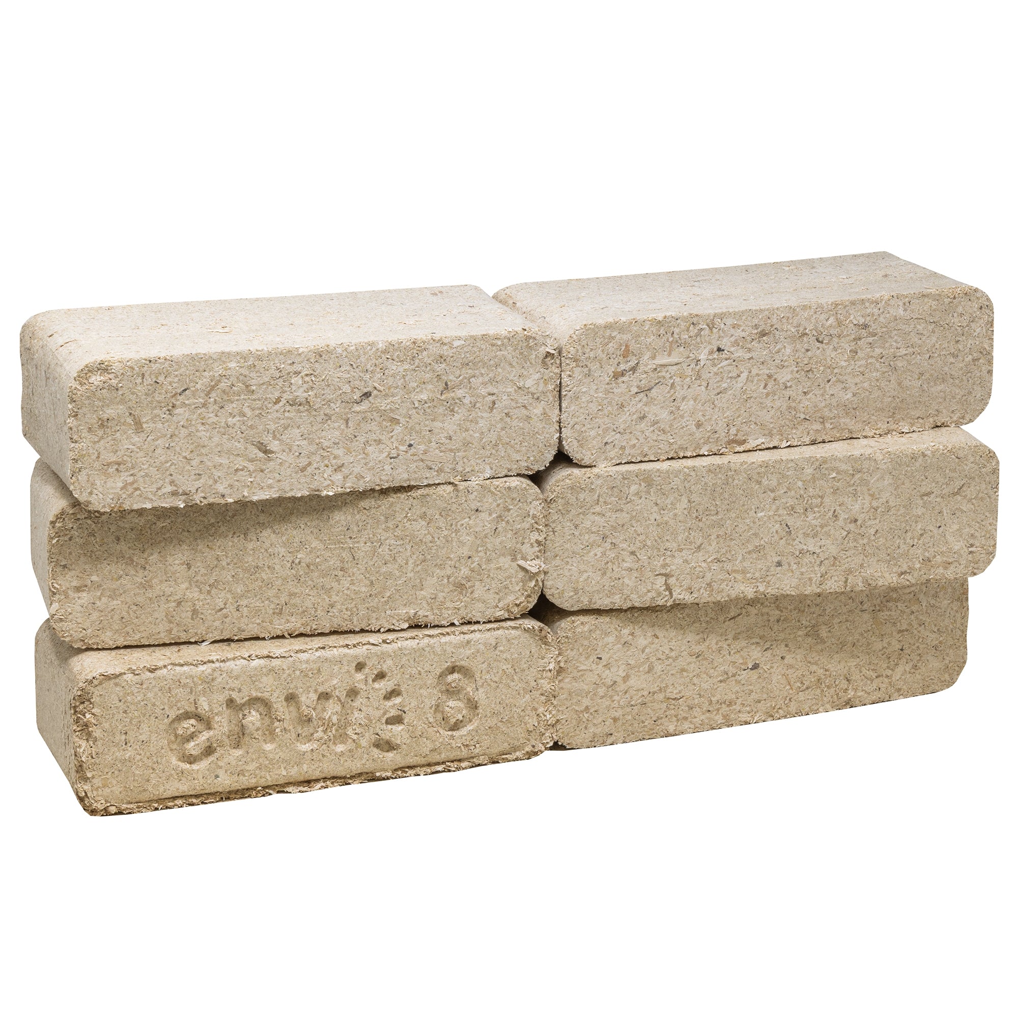 Firewood Central Envi 8 Hardwood Fuel Blocks by Bio-Diversity -100% Natural Compressed Sawdust, High Heat, Long Burn for Fireplaces, Stoves, and Fire Pits (6 Pack)