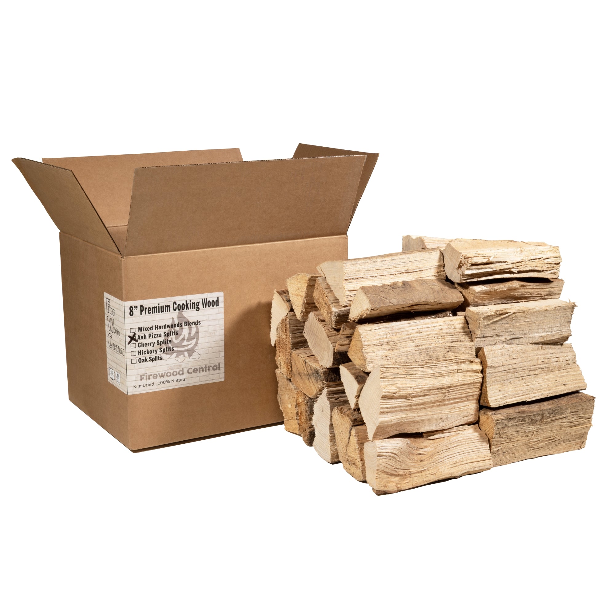 Firewood Central Kiln-Dried 8" Wood Splits for Pizza Ovens, Grilling, Smoking, BBQ, and Wood-Fired Cooking – Clean-Burning, Rich Smoky Flavor, Sustainably Sourced (30-35 Splits)