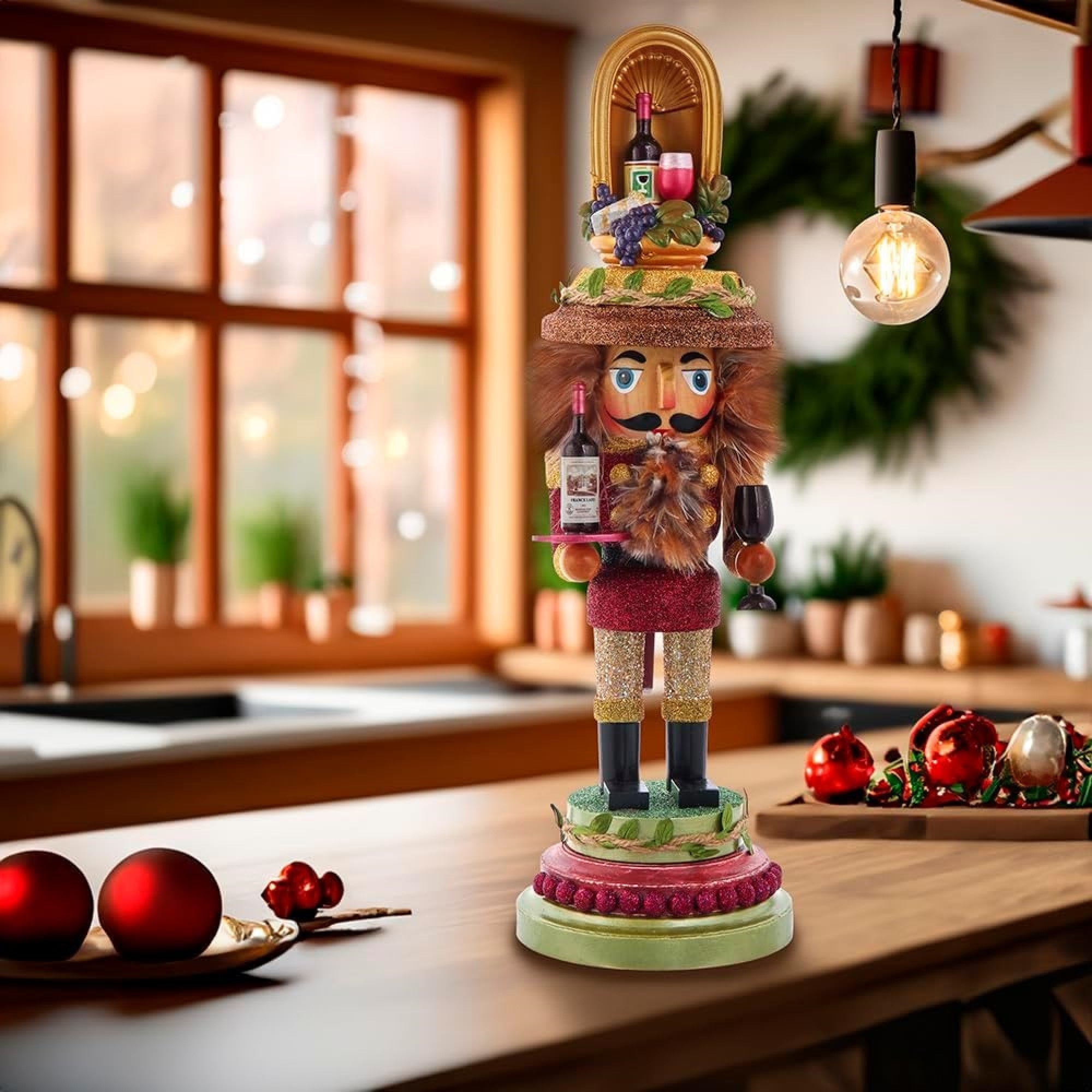 Kurt Adler Hollywood Nutcracker, Wine, 15in
