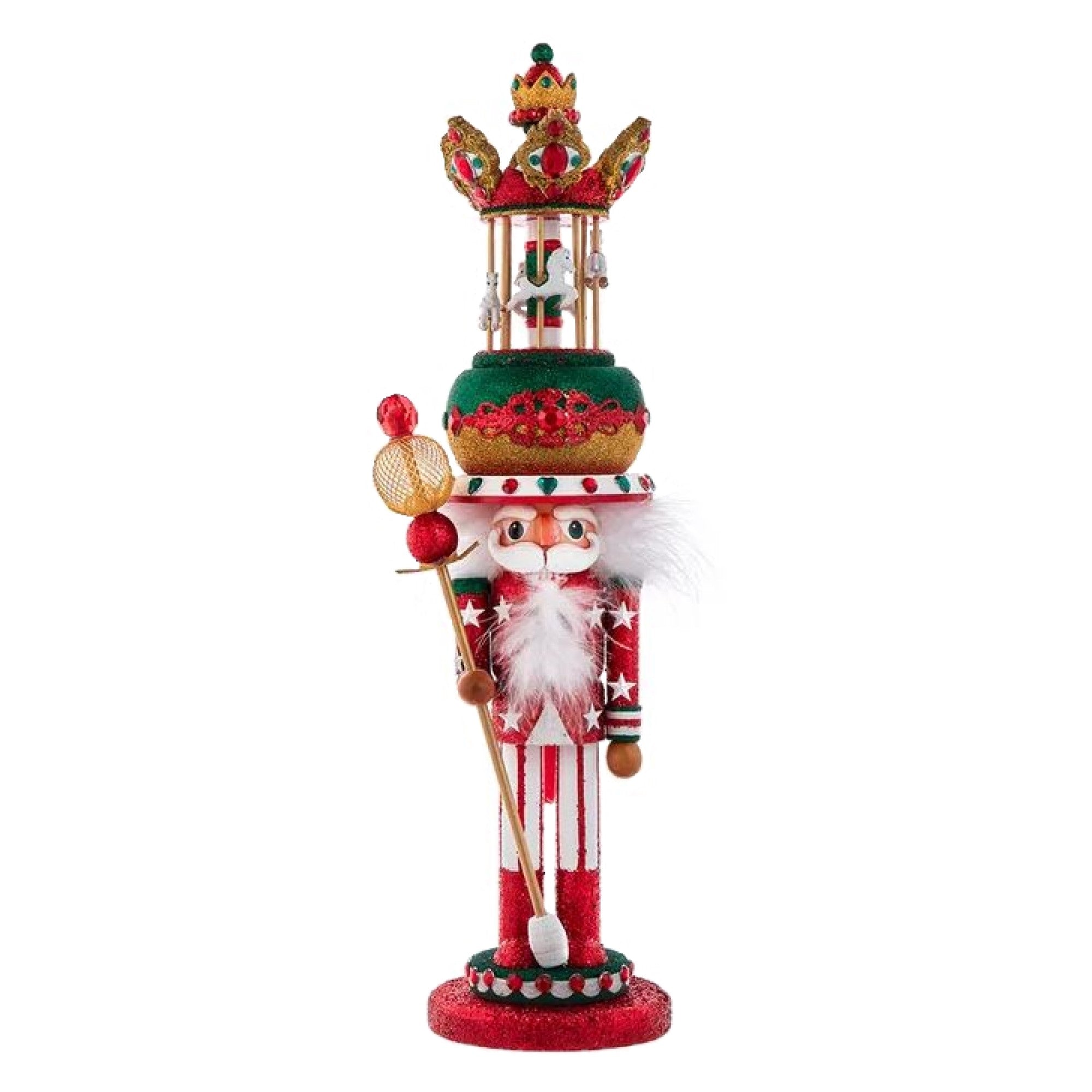 Kurt Adler Hollywood Musical Nutcracker, Carousel Hat, 18in